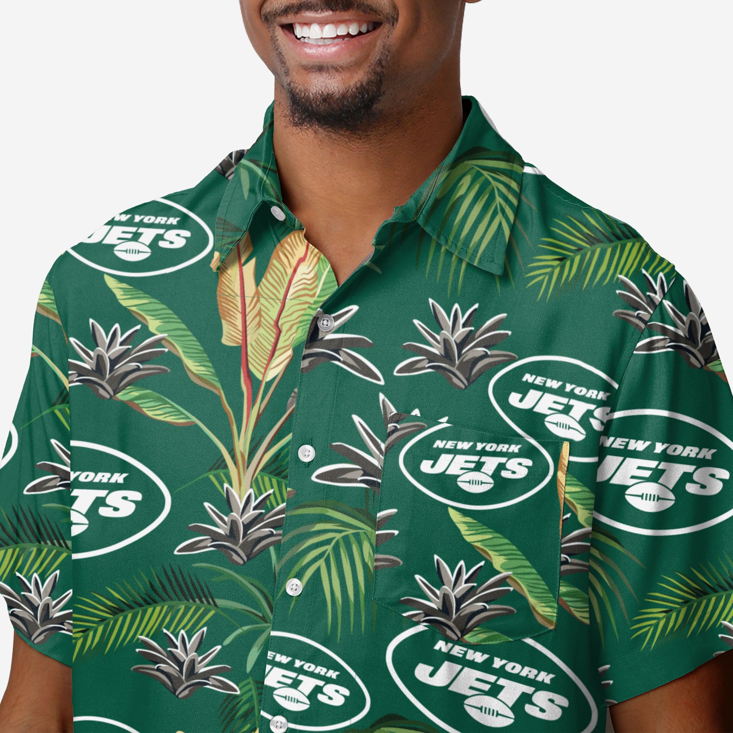 New York Jets Victory Vacation Button-Up Shirt - Show Your Team Spirit!