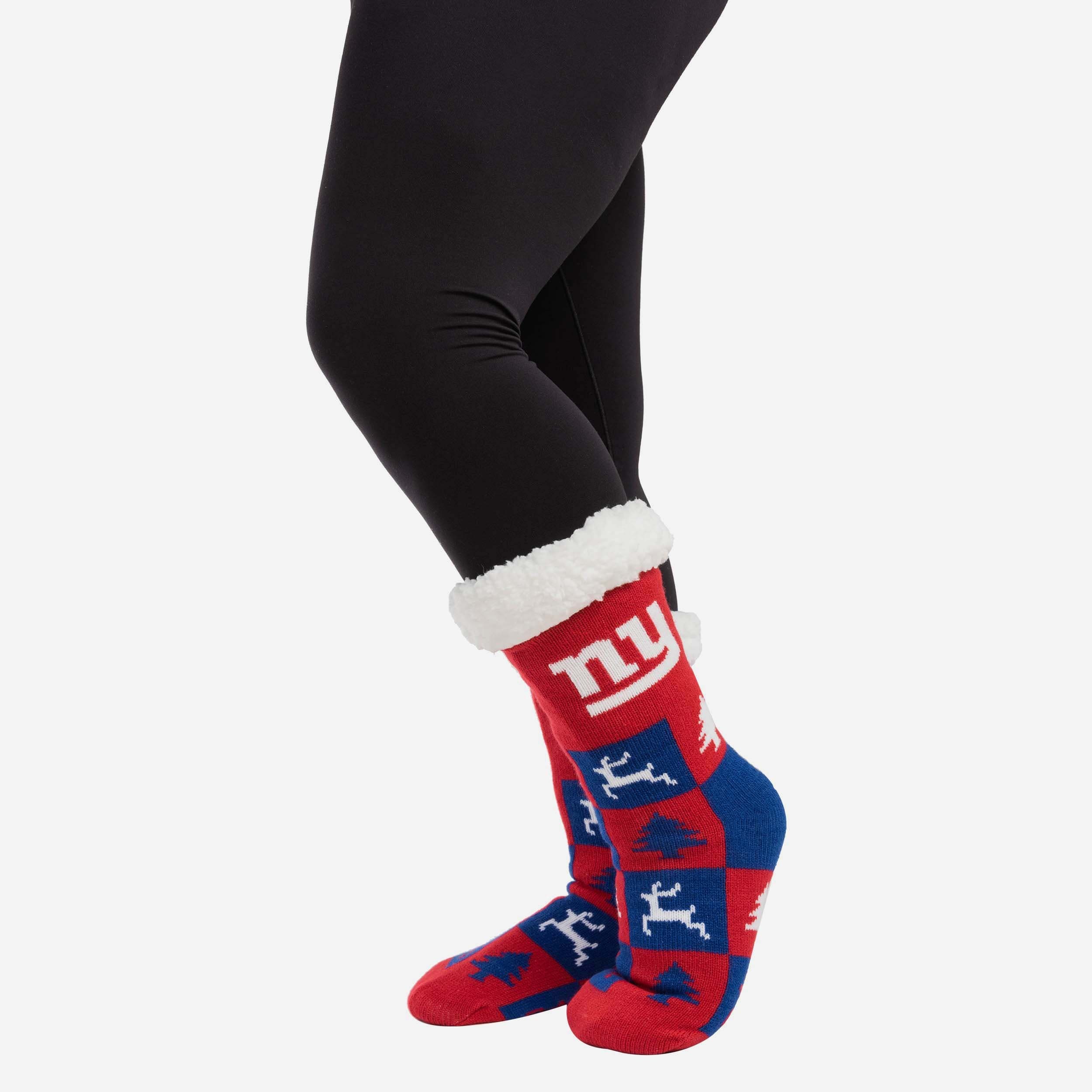 New York Giants Women's 3-Pack Fanatic Footy Slipper Socks - Show Your Team Spirit!