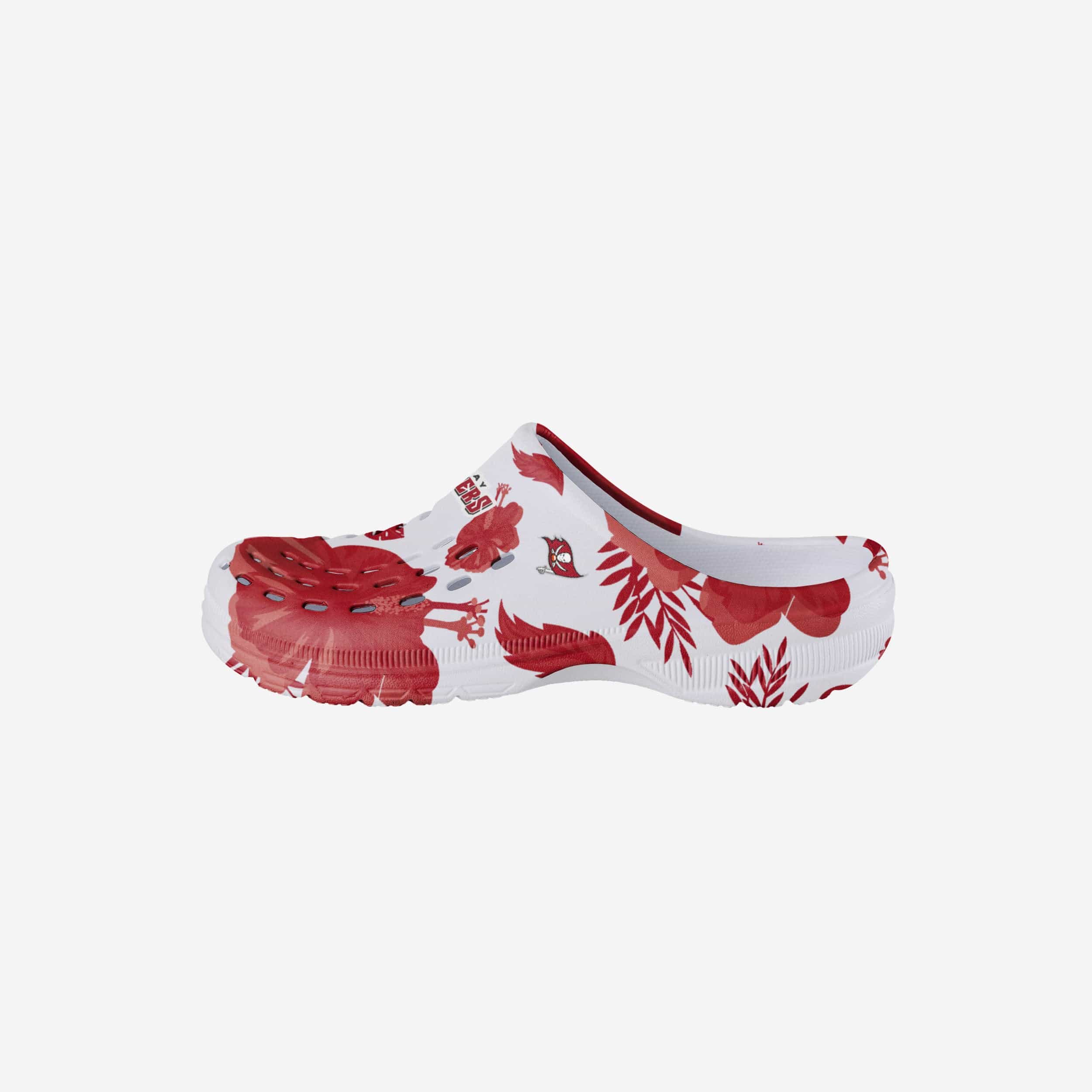 Stylish Tampa Bay Buccaneers Women's Floral White Clogs - Show Your Team Spirit!