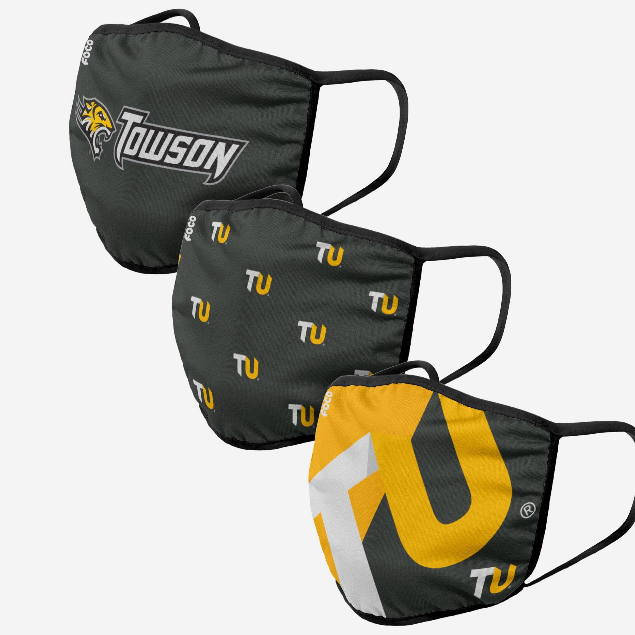 Towson Tigers 3-Pack Face Cover - Show Your Team Spirit!