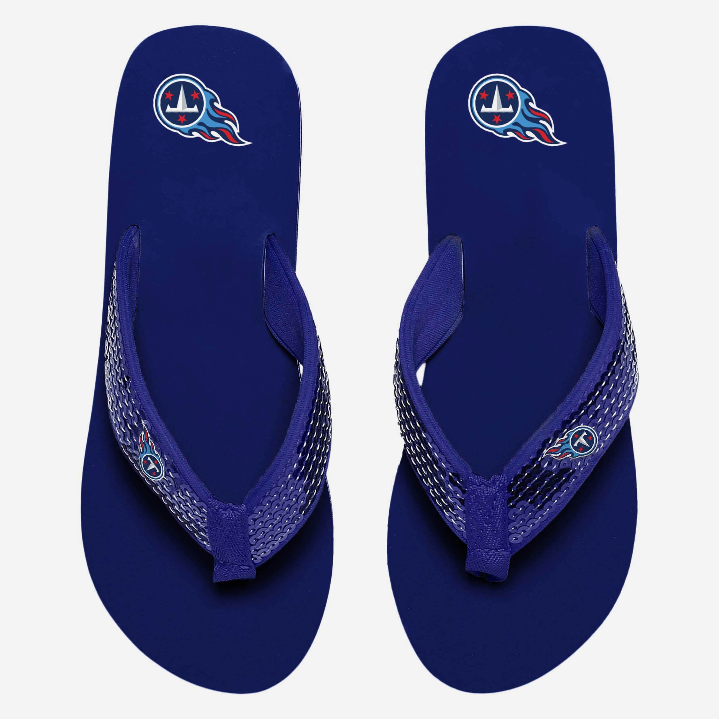 Glamorous Tennessee Titans Women's Sequin Flip - Flops