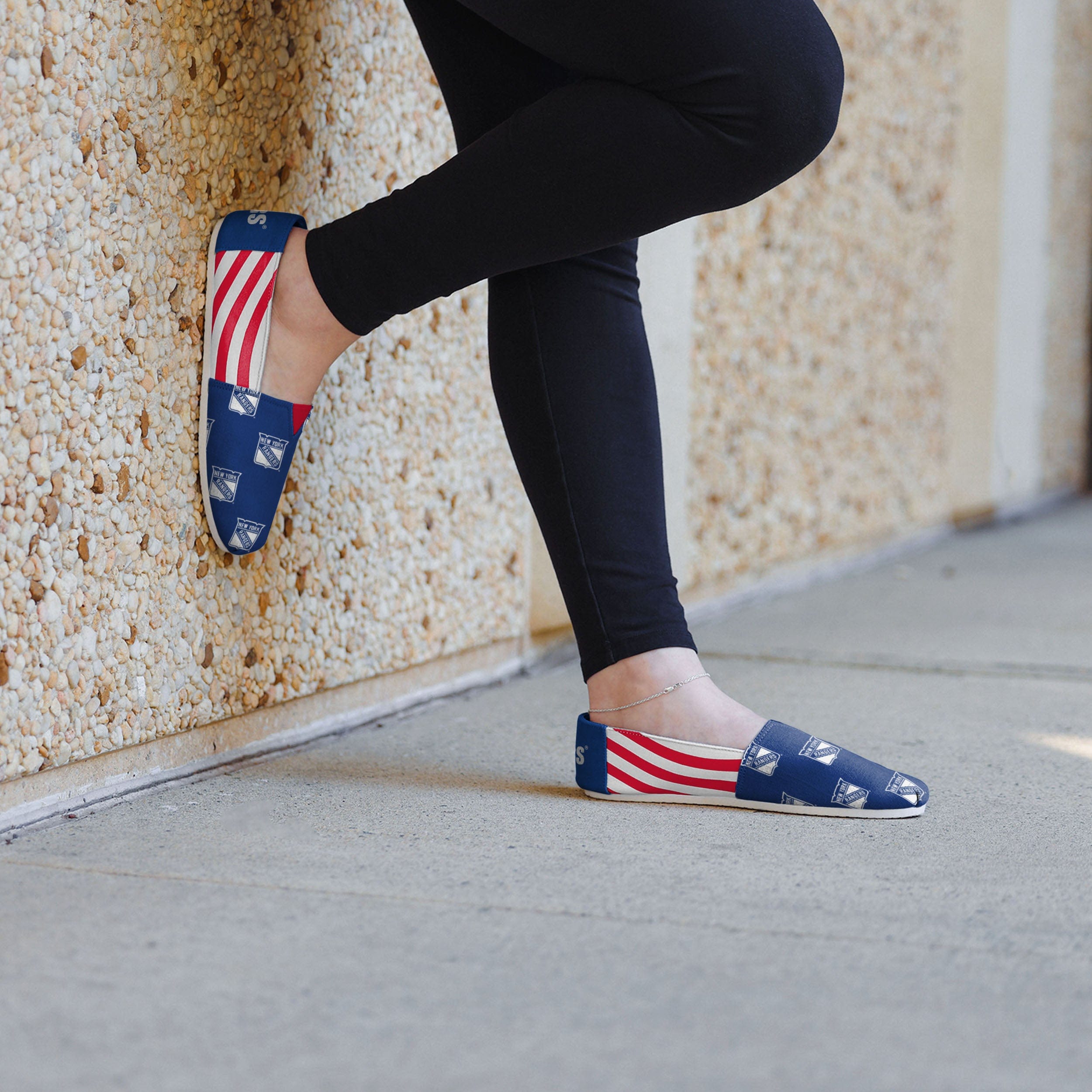 New York Rangers Stylish Women's Stripe Canvas Shoes