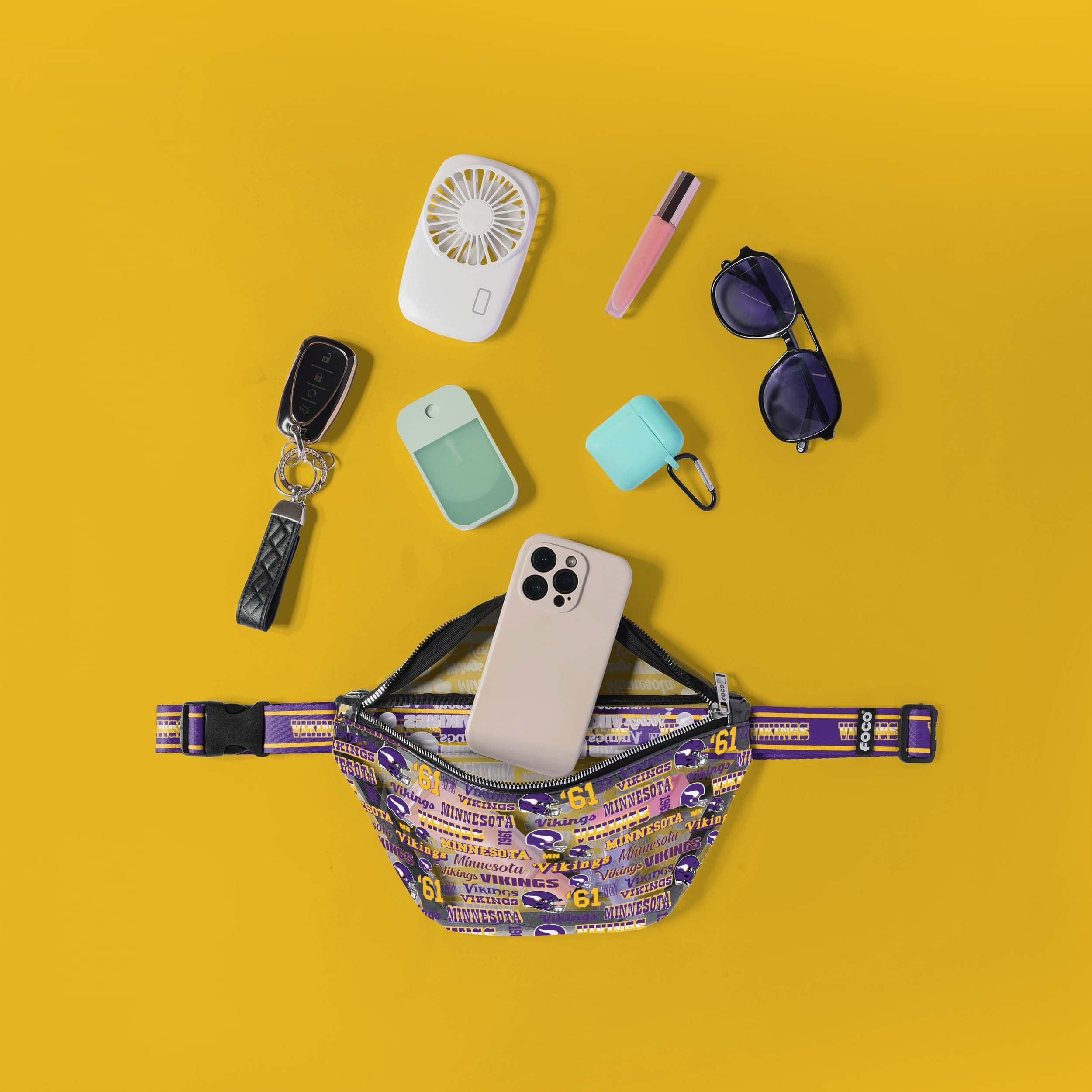 Minnesota Vikings Retro Print Clear Fanny Pack: A Must - Have for Fans!