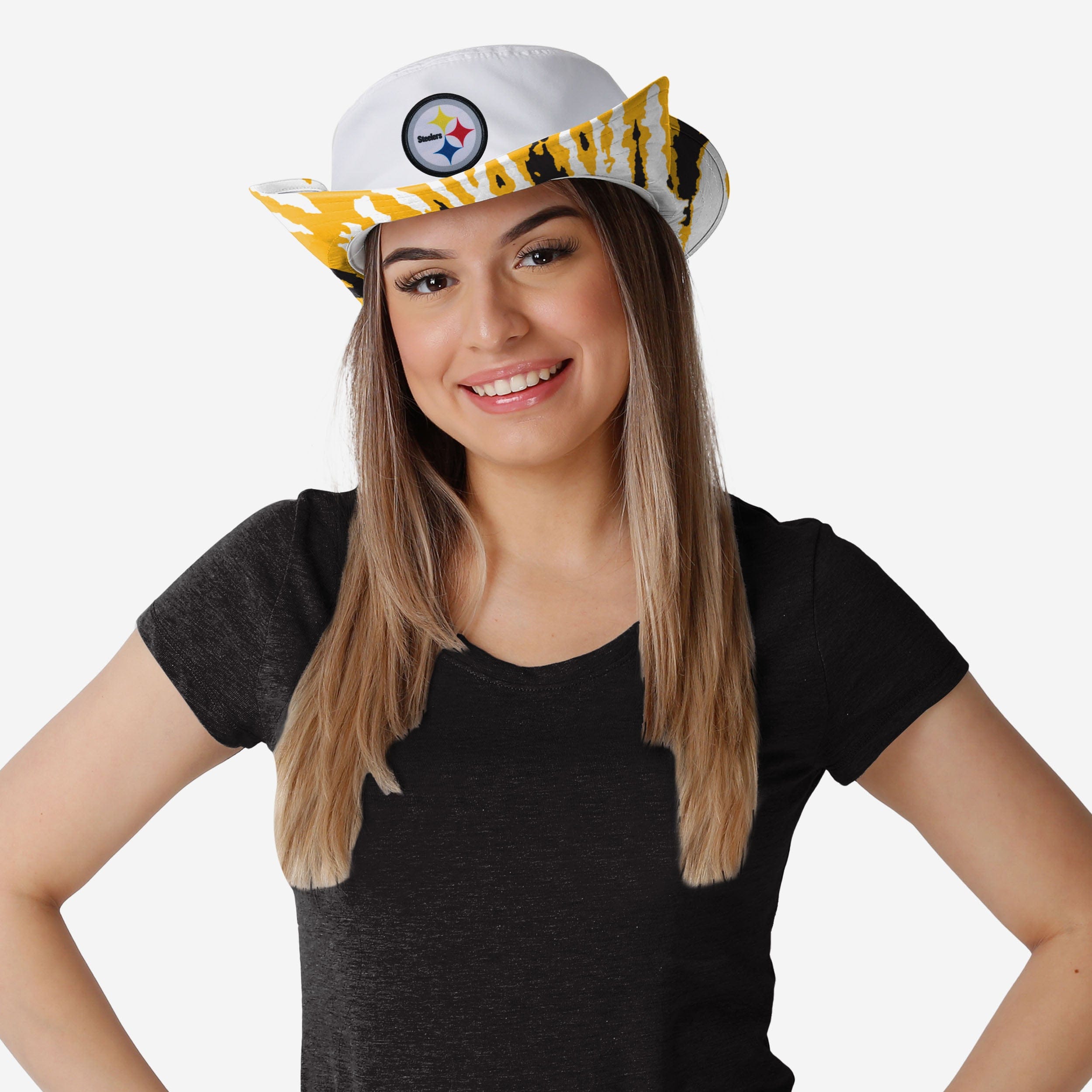 Pittsburgh Steelers Women's Stunning White Hybrid Boonie Hat