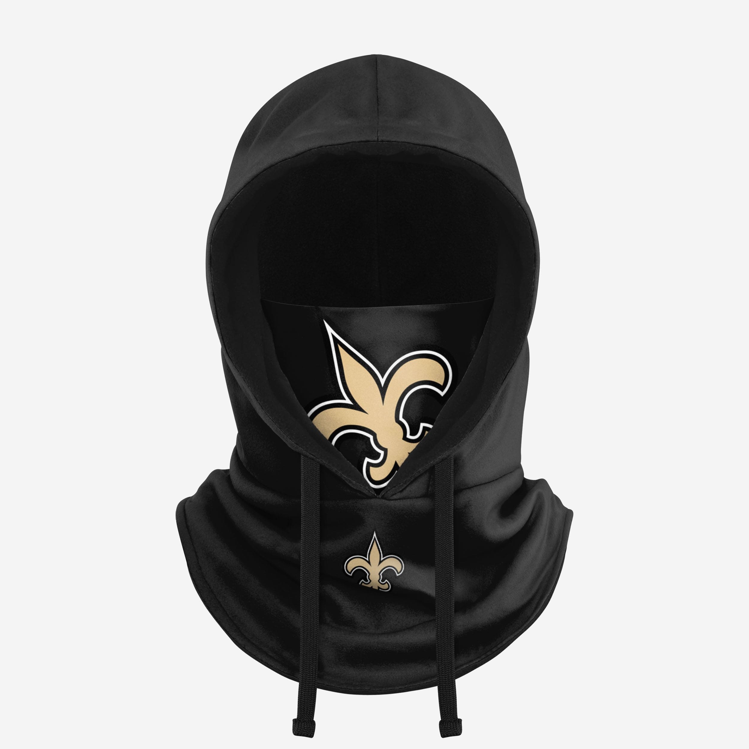 New Orleans Saints Black Drawstring Hooded Gaiter - Your Winter Essential