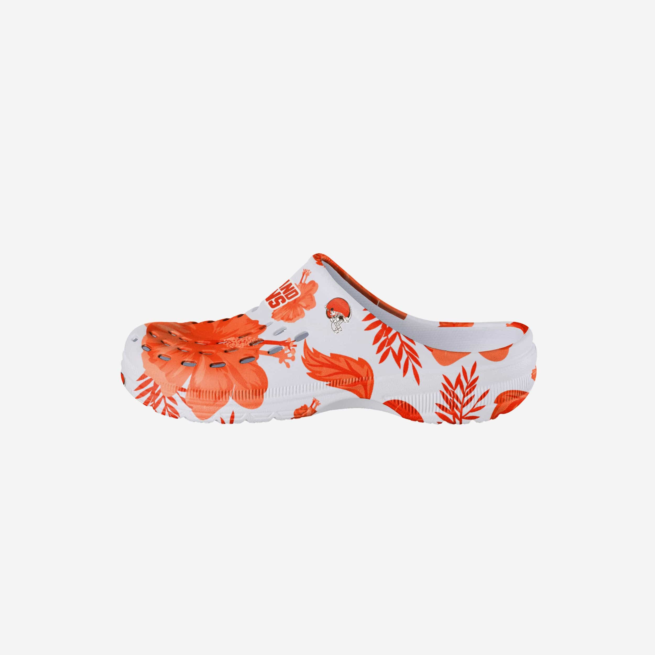 Cleveland Browns Stylish Women's Floral White Clogs