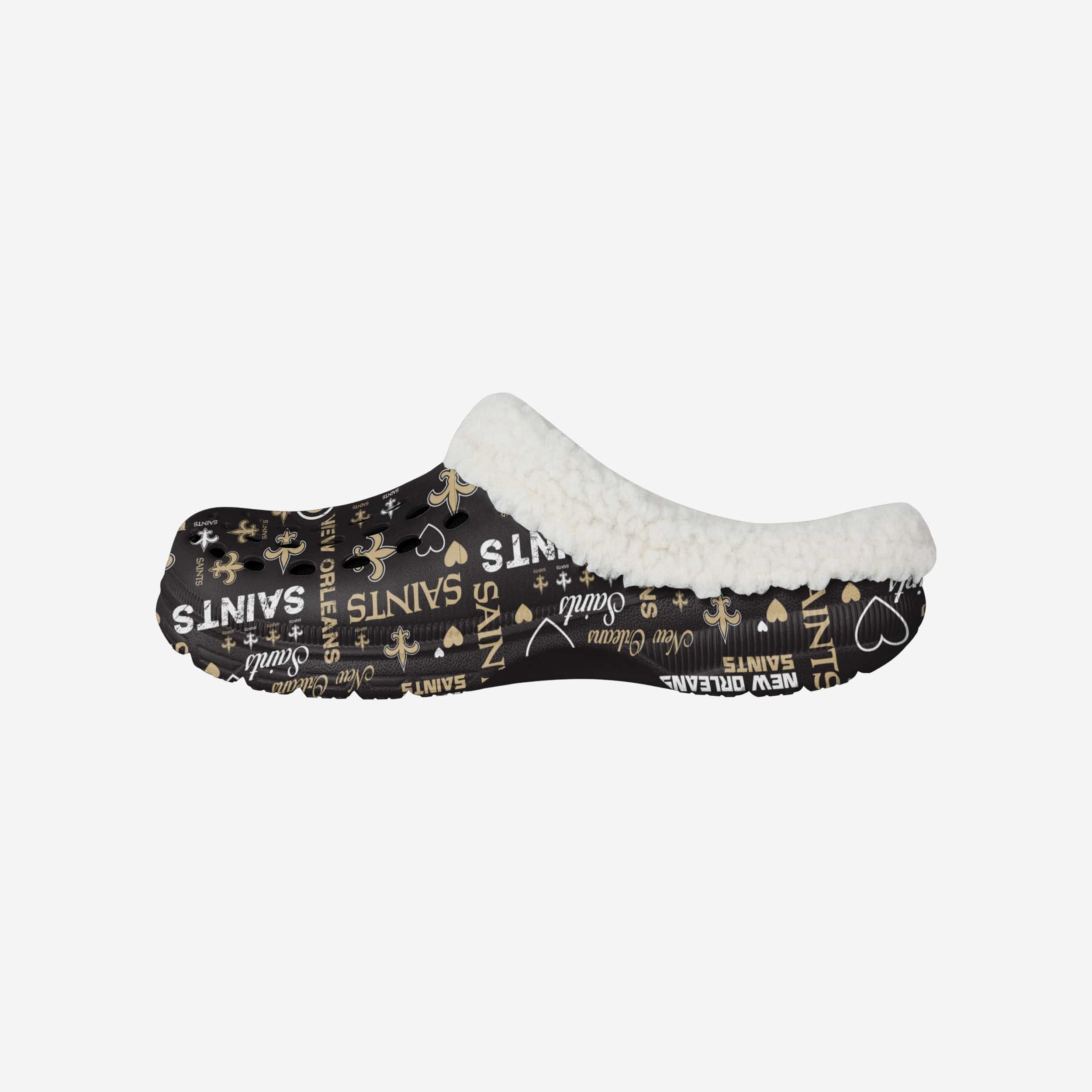 New Orleans Saints Women's Love-Infused Sherpa Lined Logo Clogs