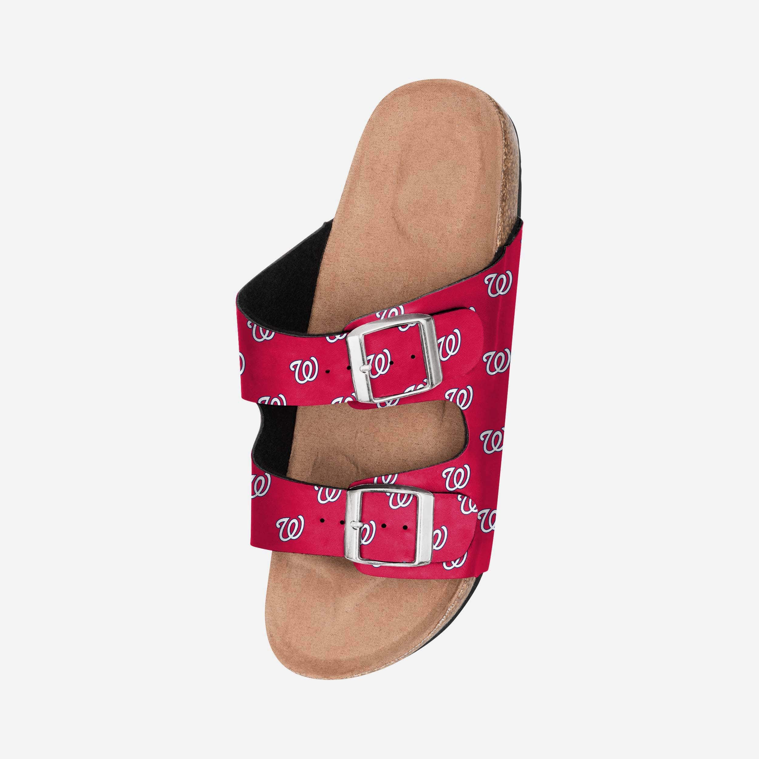 Washington Nationals Women's Stylish Team Logo Double Buckle Sandals