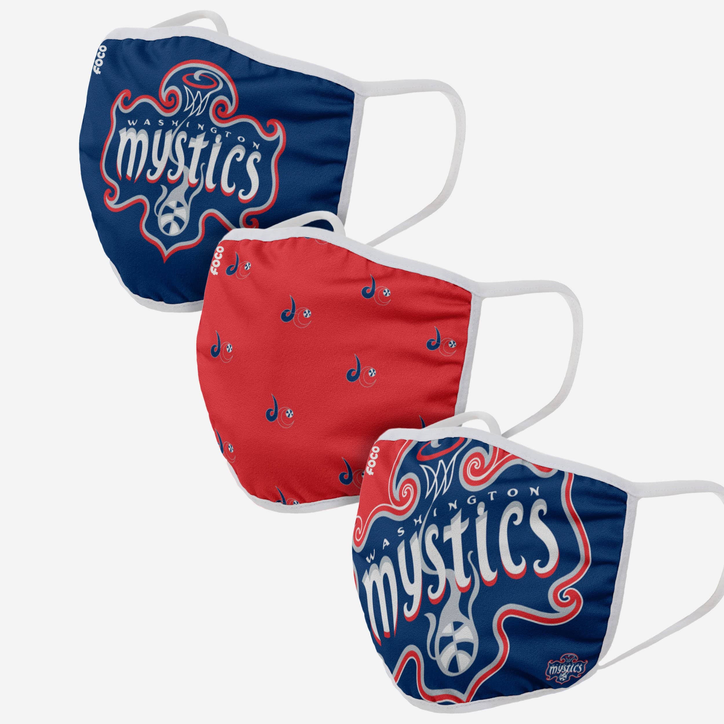 Washington Mystics 3-Pack Fashionable Face Covers - Show Your Team Spirit!