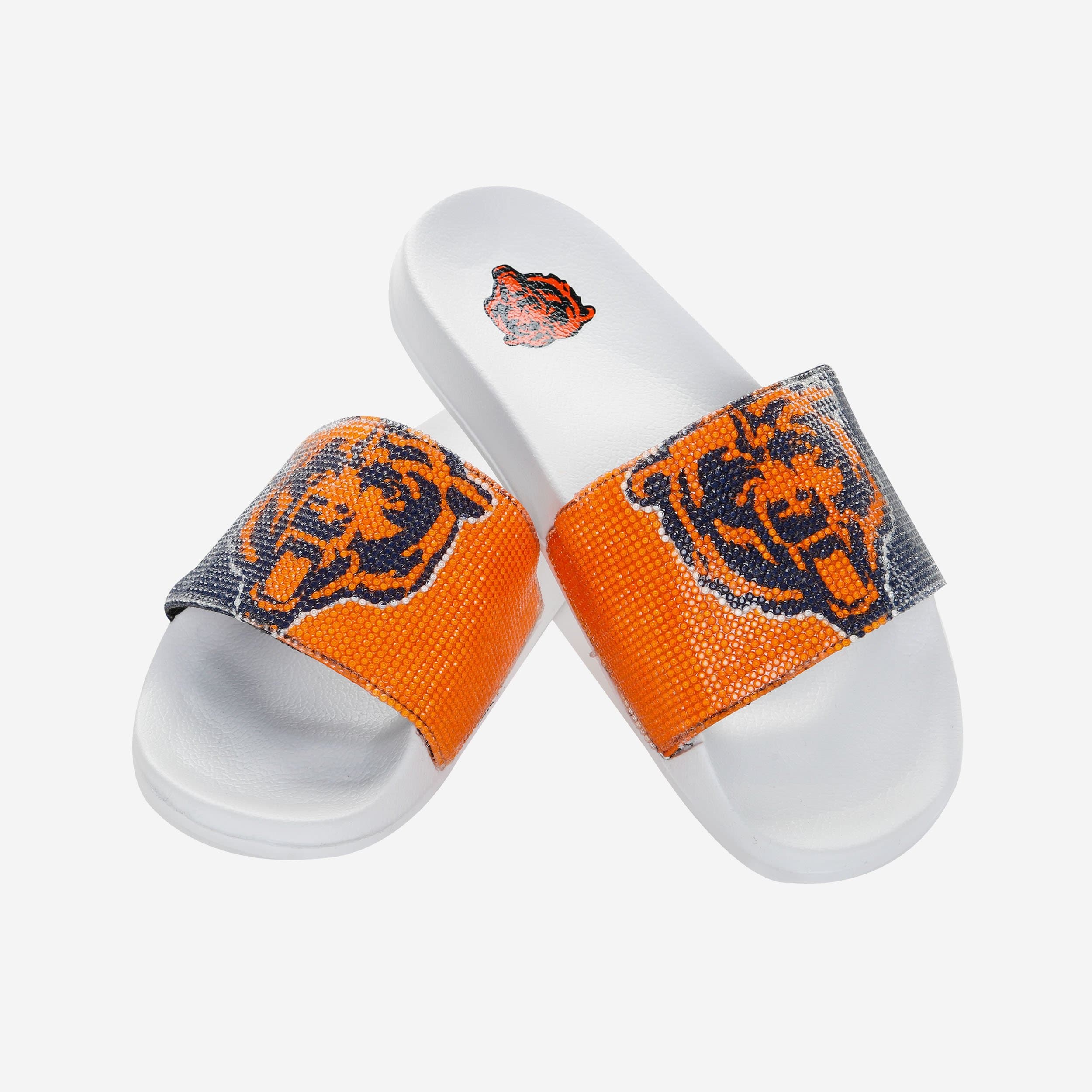 Glamorous Chicago Bears Women's Big Logo Shimmer Slides