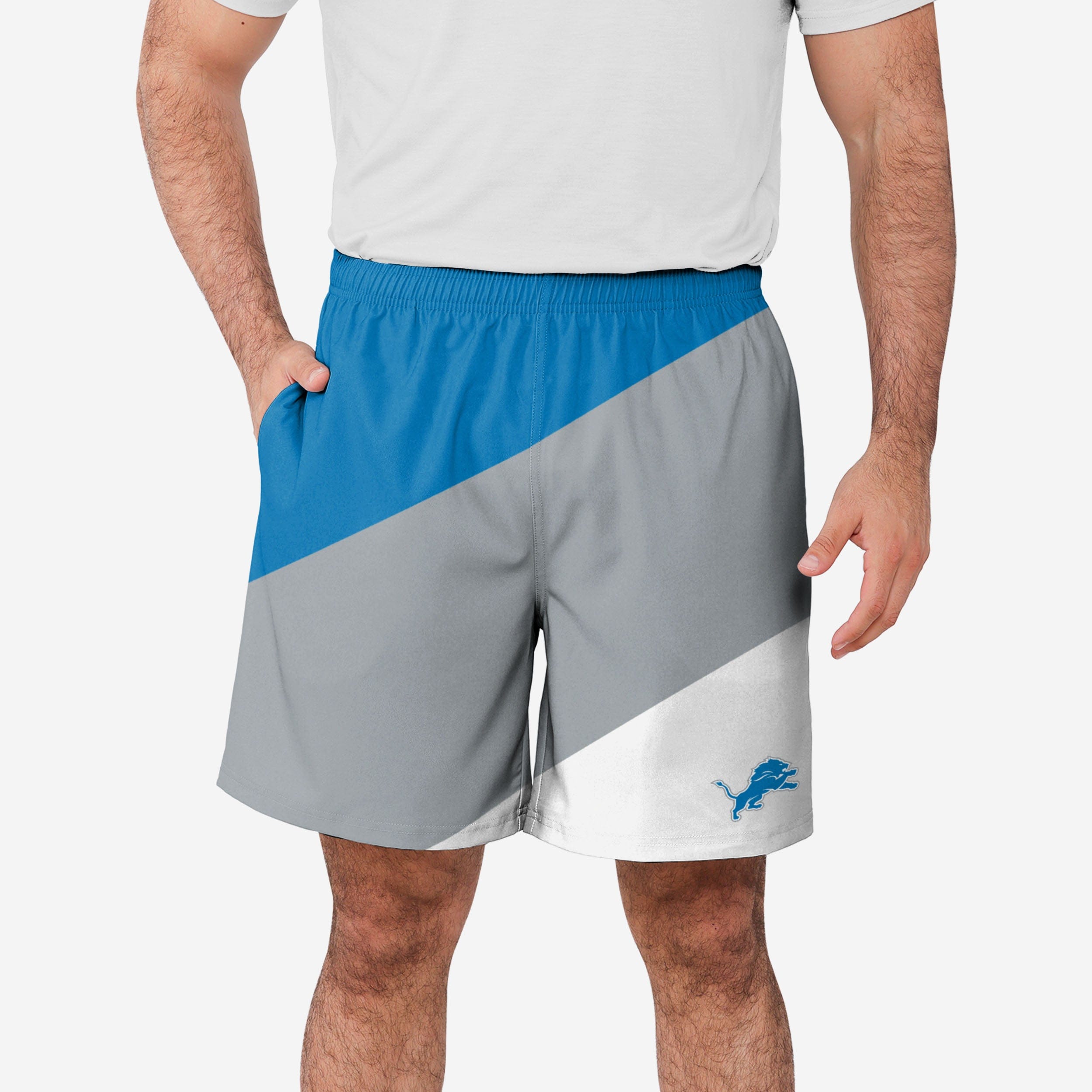 Detroit Lions Colorblock Double - Down Training Shorts: Unleash Your Team Spirit!