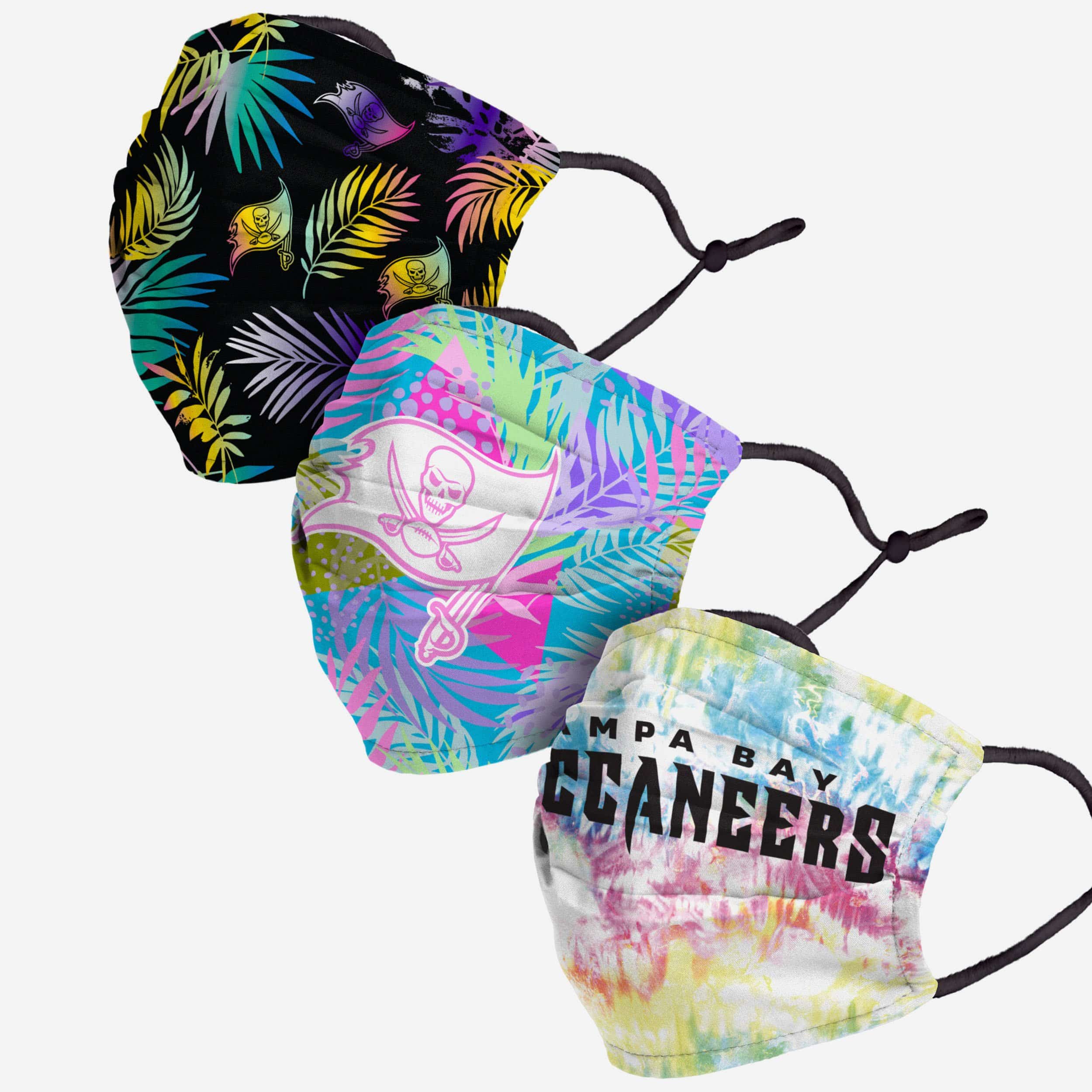 Tampa Bay Buccaneers Neon Floral Face Cover 3-Pack - Show Your Team Spirit!