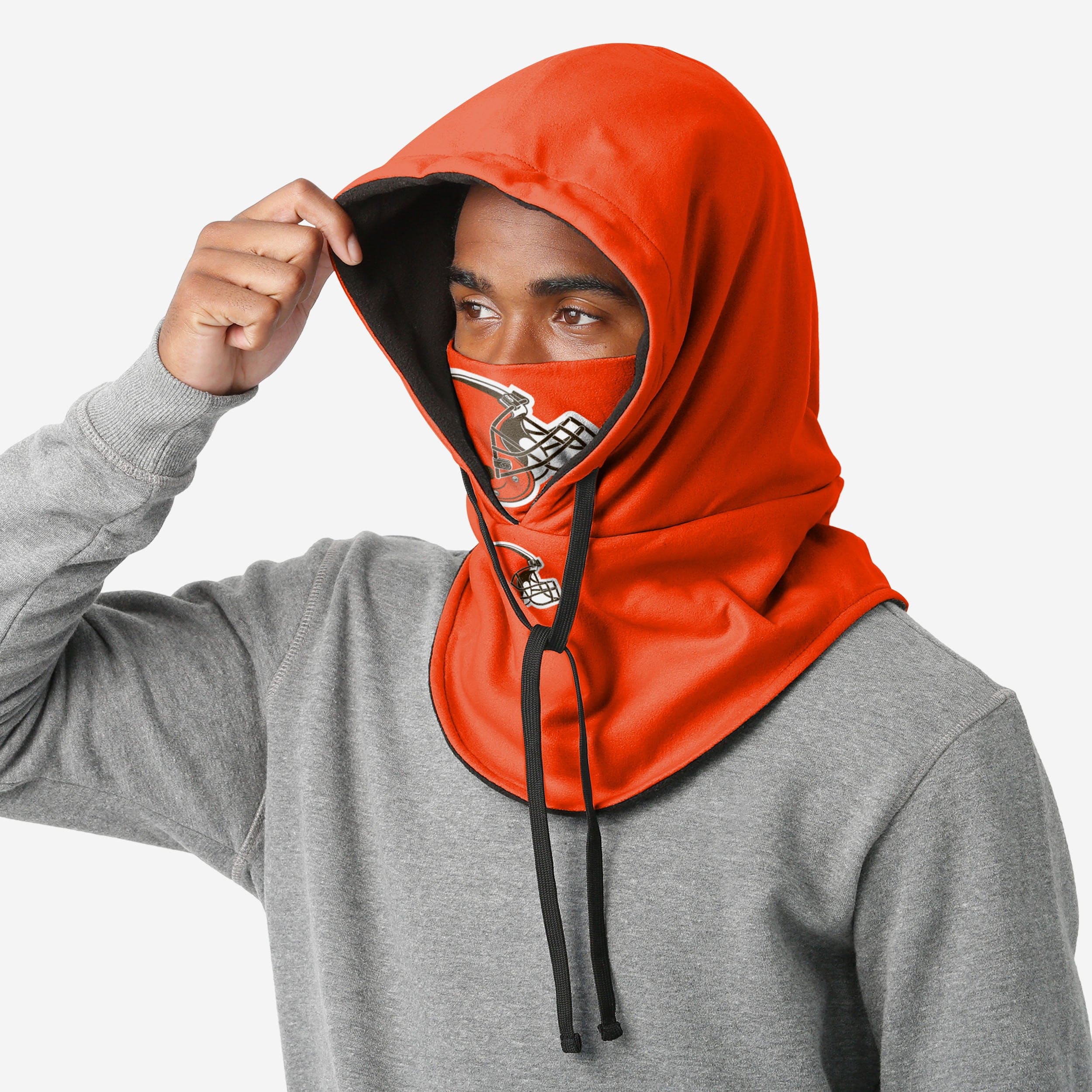 Cleveland Browns Alternate Team Color Drawstring Hooded Gaiter - The Ultimate Team Spirit Gear