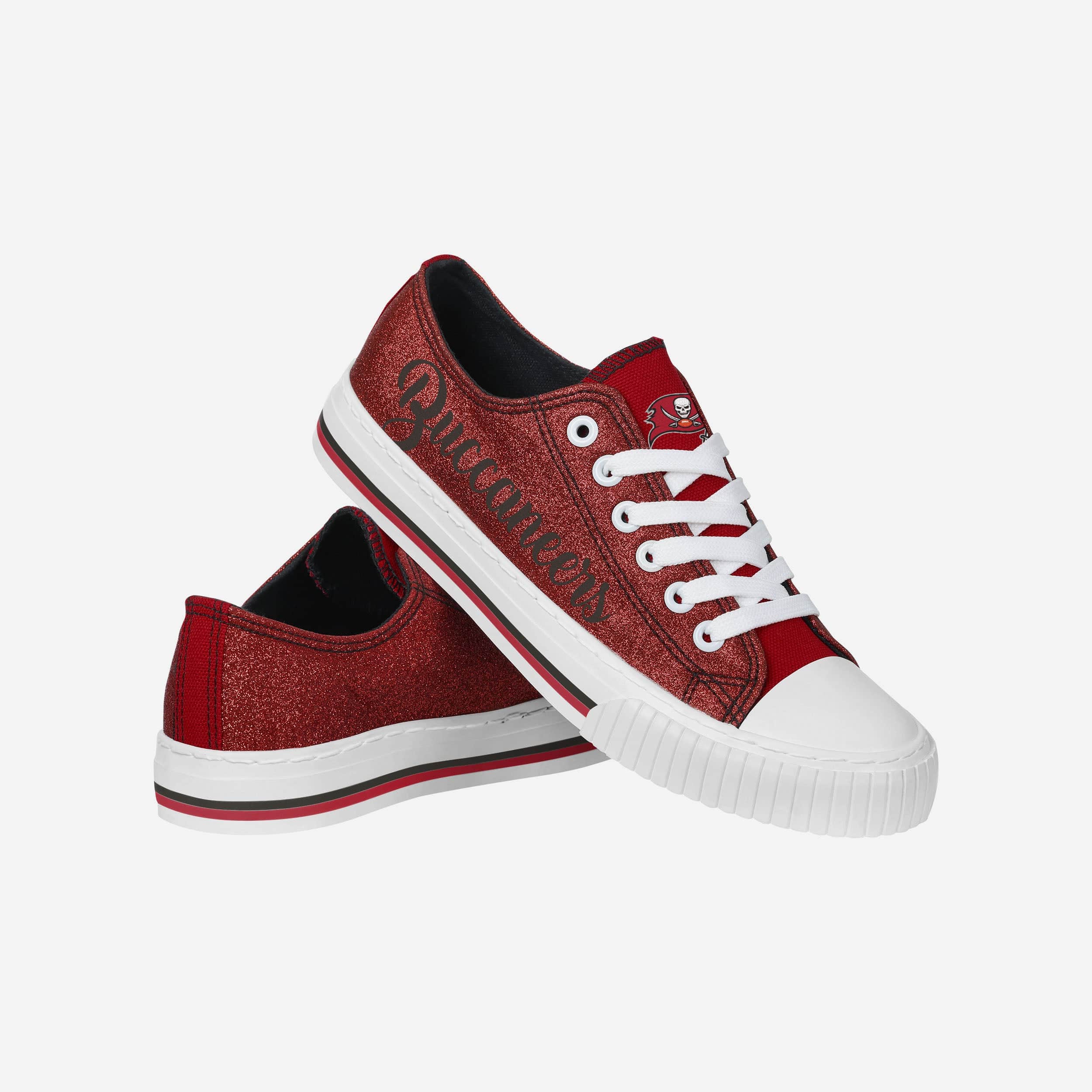 Sparkling Tampa Bay Buccaneers Women's Low-Top Canvas Glitter Shoes