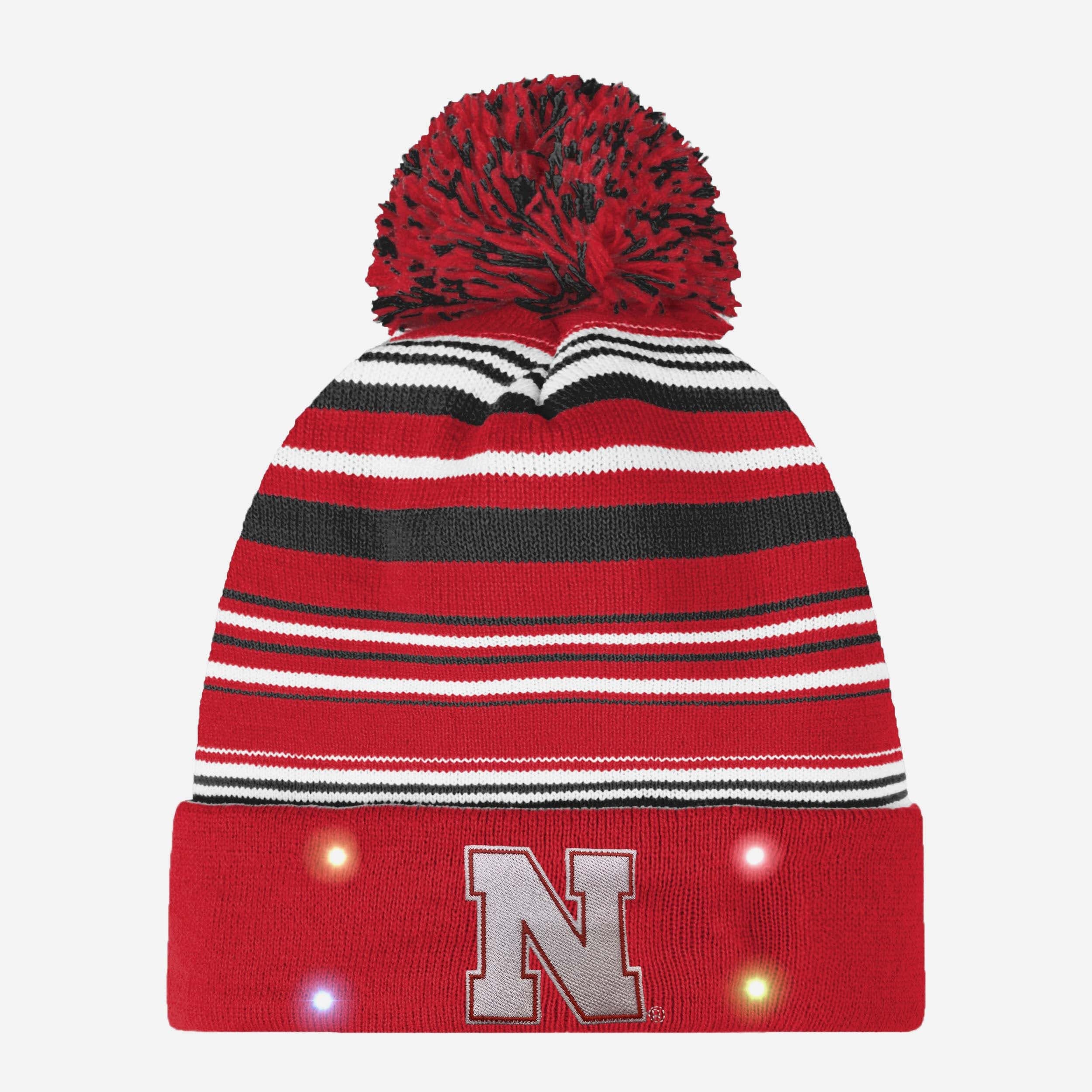 Nebraska Cornhuskers Light - Up Horizontal Stripe Beanie: Show Your Team Spirit!