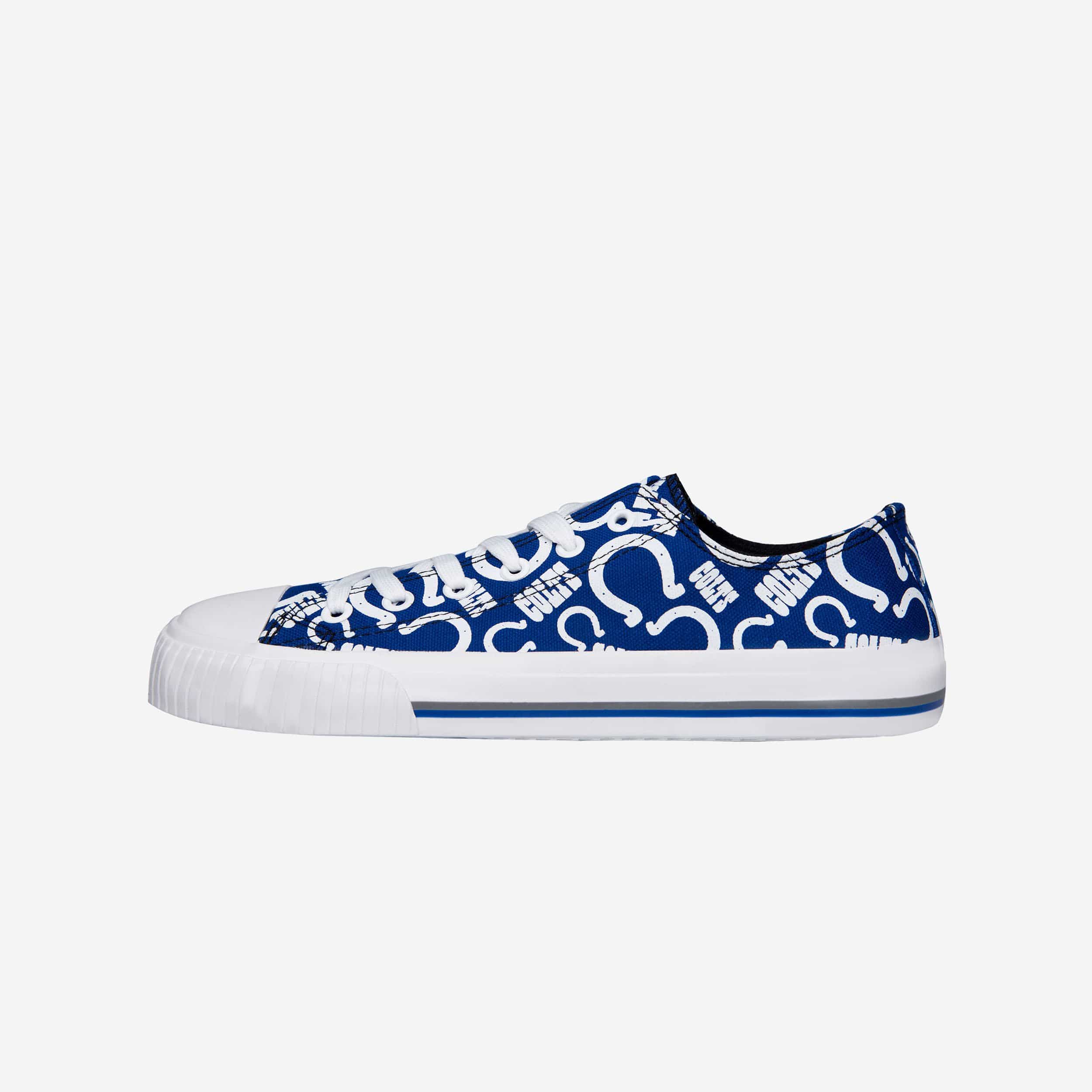 Indianapolis Colts Womens Low Top Repeat Print Canvas Shoe