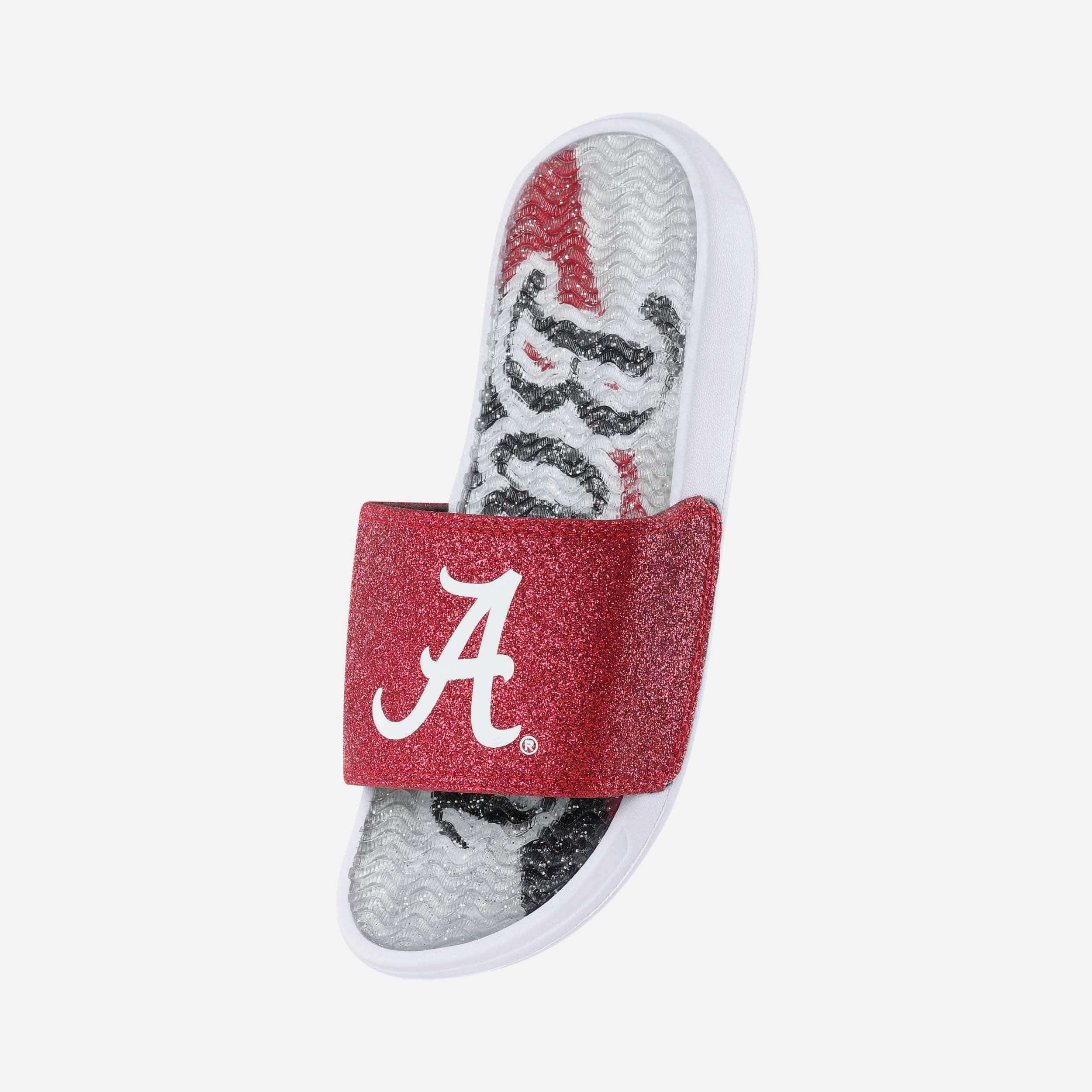 Alabama Crimson Tide Women's Sparkling Gel Slides - Unleash Your Team Spirit!