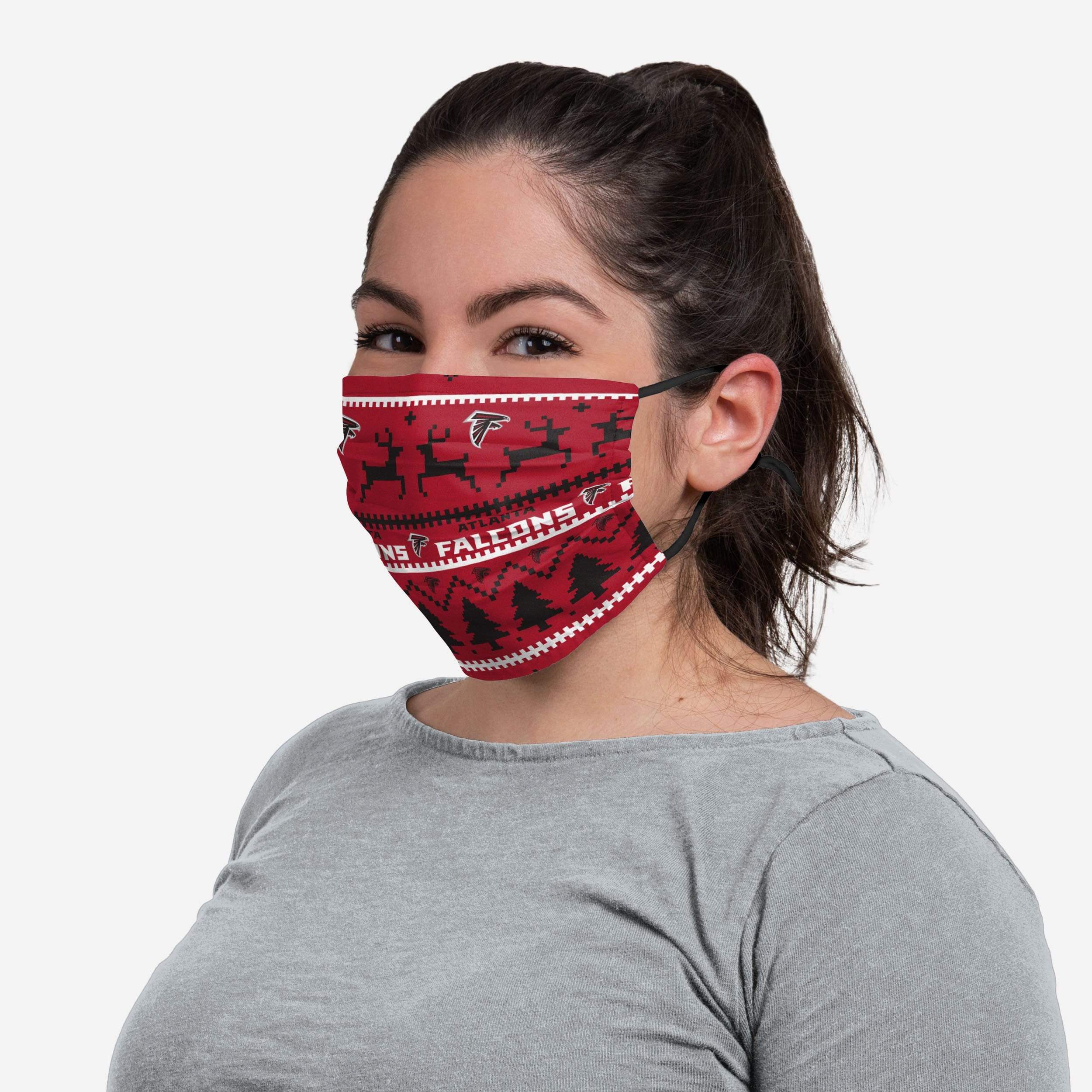Atlanta Falcons Wordmark Holiday Adjustable Face Cover - Show Your Team Spirit!