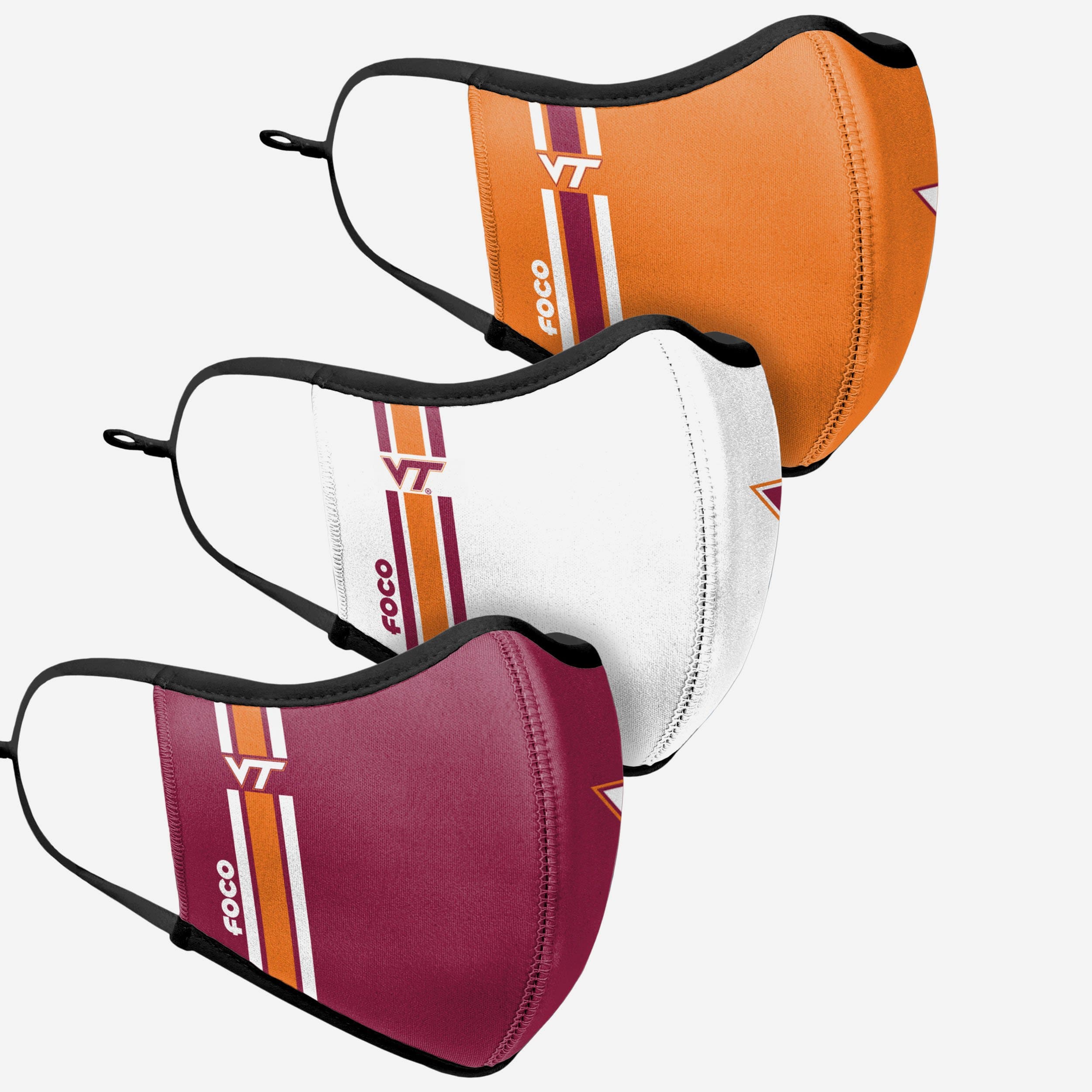 Virginia Tech Hokies Sport 3-Pack Face Cover - Represent Your Team in Style!