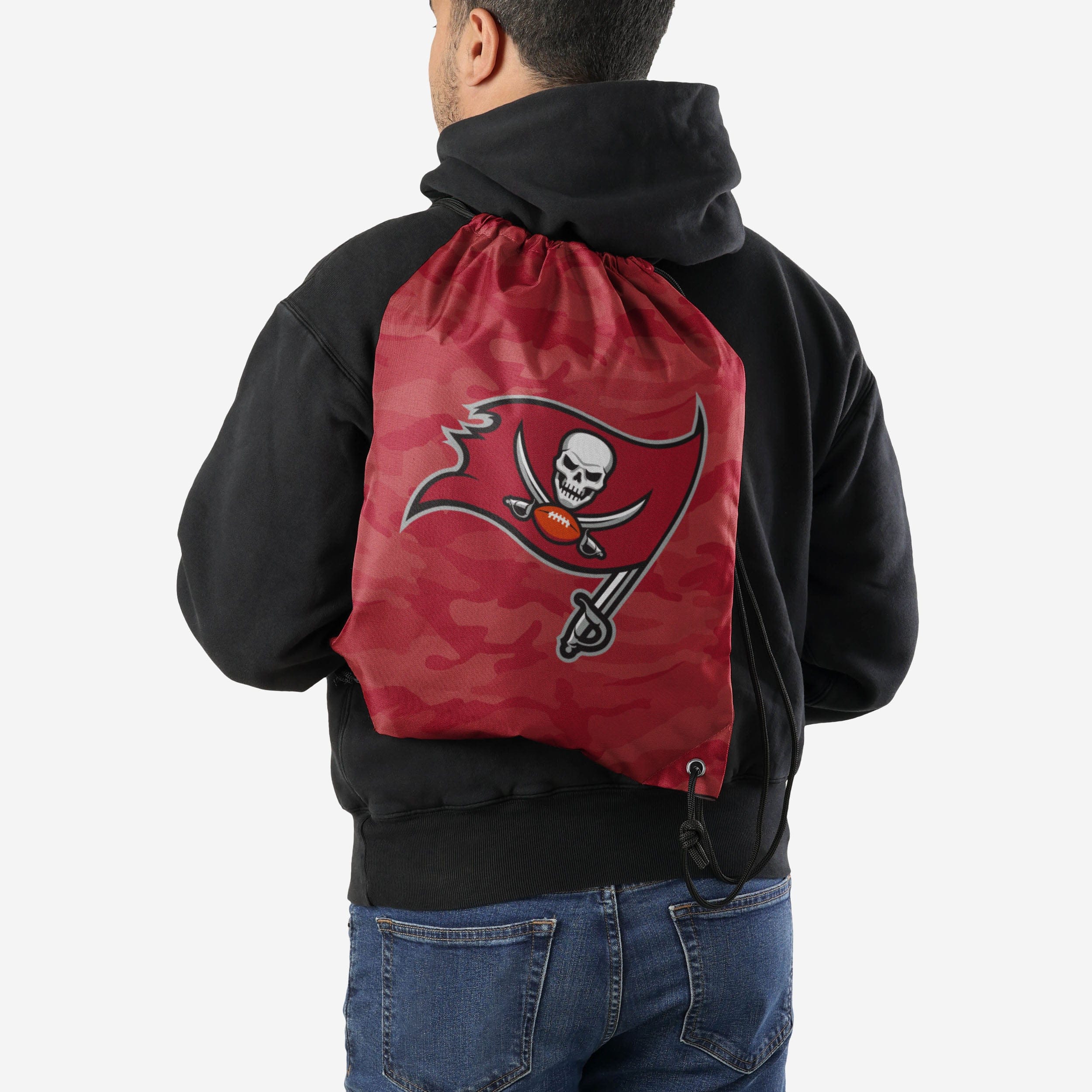 Tampa Bay Buccaneers Big Logo Camo Drawstring Backpack - Stand Out with Team Spirit!