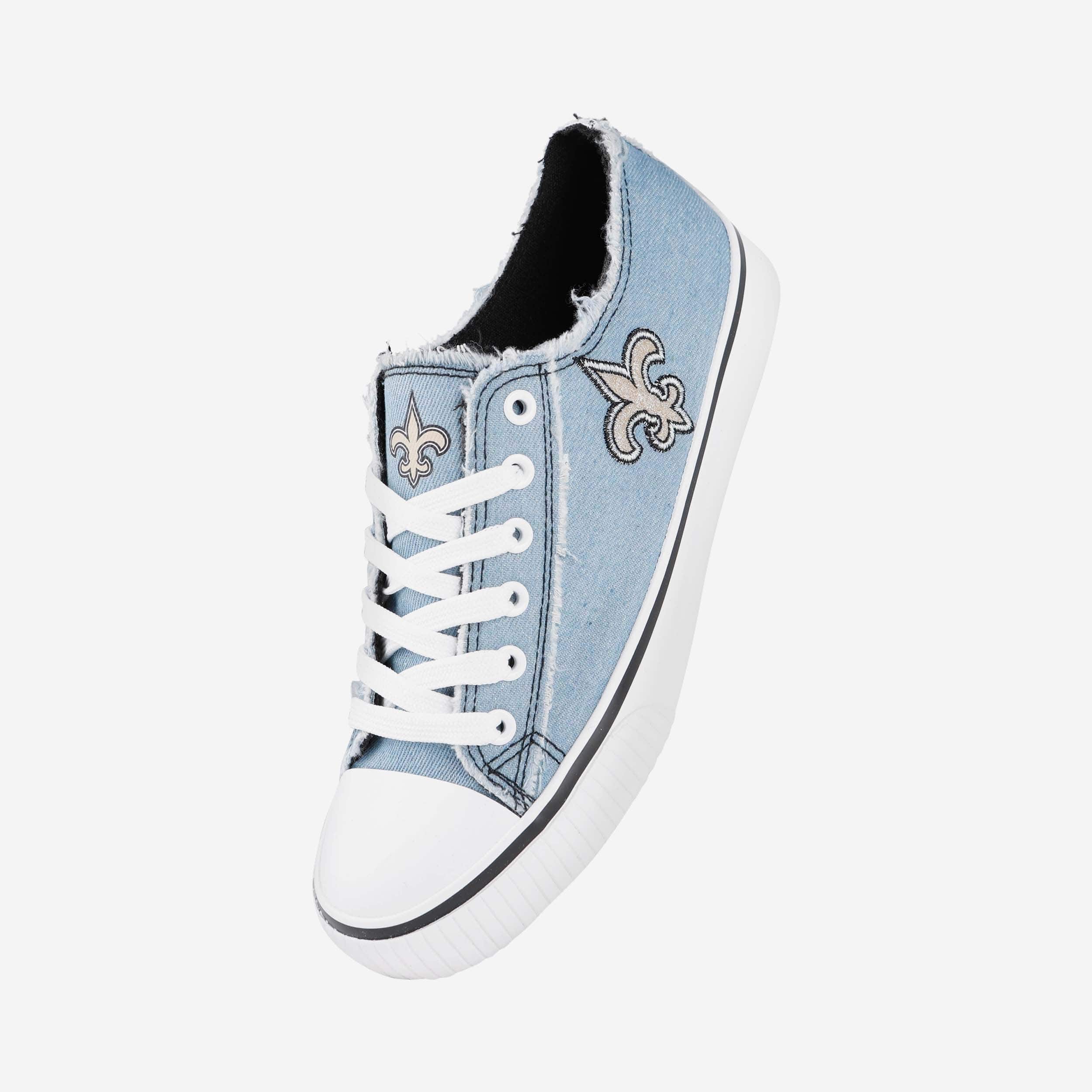 Sparkling New Orleans Saints Women's Denim Low-Top Canvas Shoes