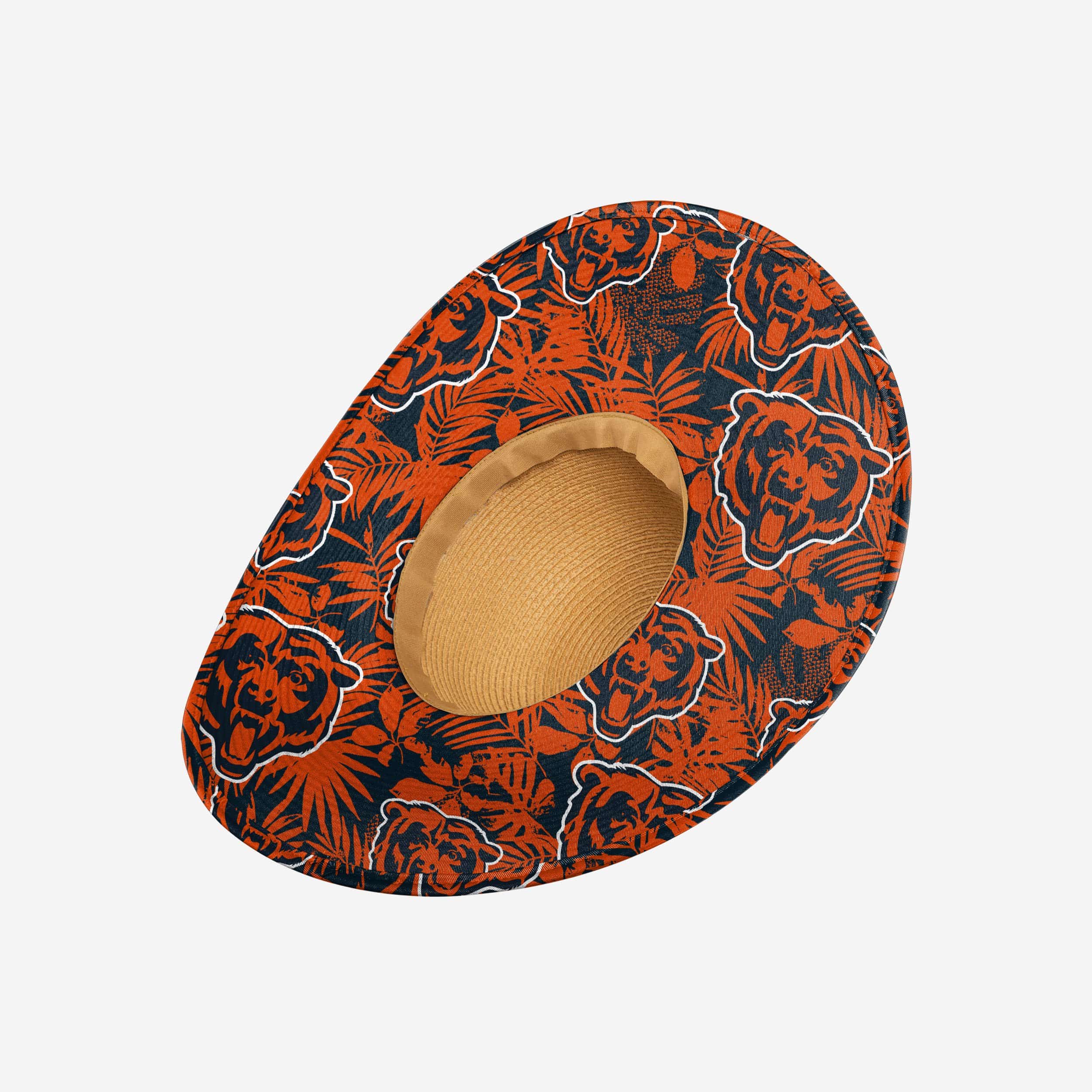 Hot! Chicago Bears Women's Floral Straw Hat for Summer Fans