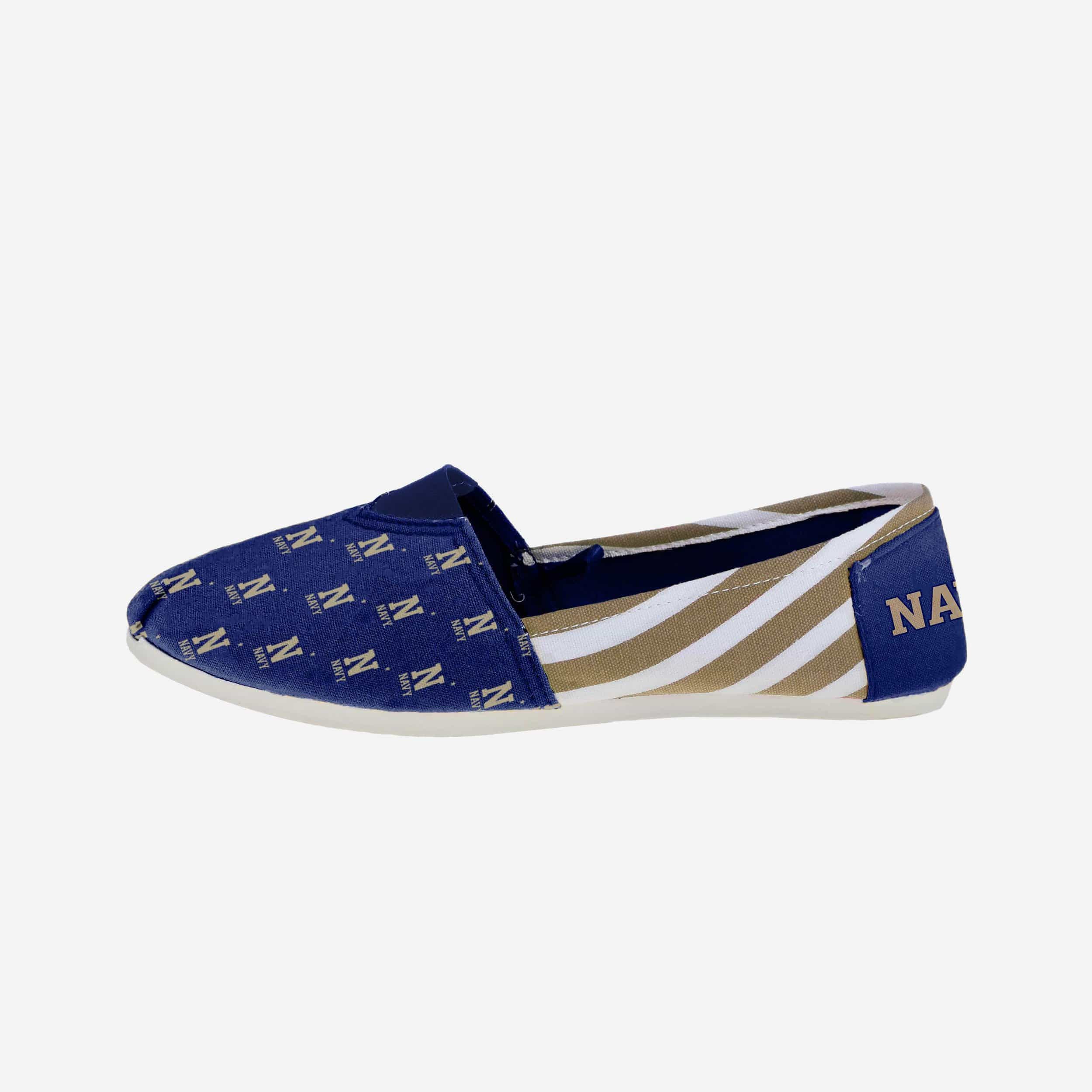 Navy Midshipmen Women's Stylish Stripe Canvas Shoes