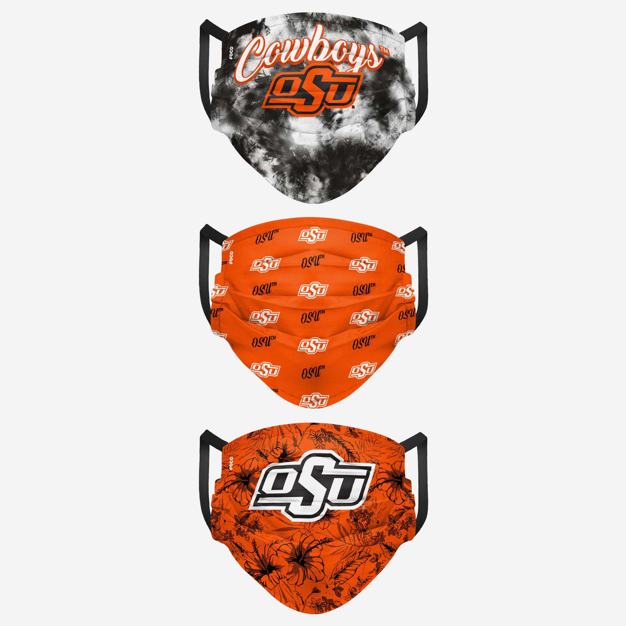 Oklahoma State Cowboys Women's Matchday 3-Pack Face Covers - Show Your Team Spirit!