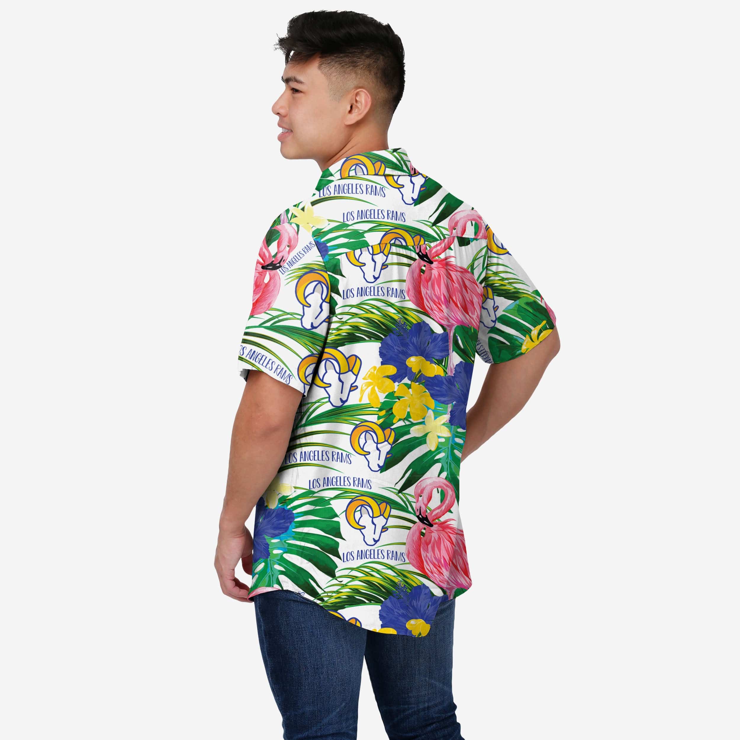 Hot Los Angeles Rams Flamingo Button-Up Party Shirt