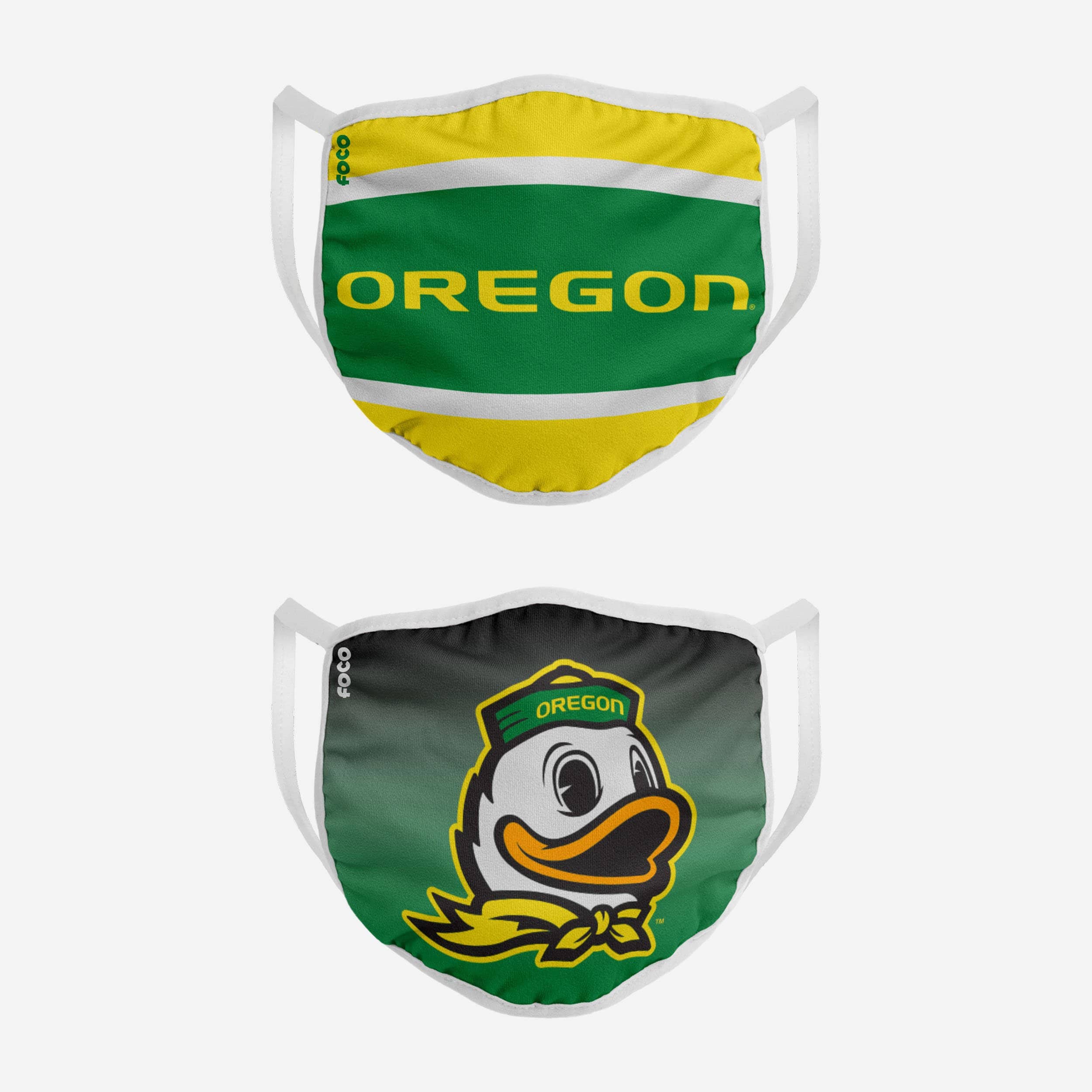 Oregon Ducks Printed 2-Pack Face Covers - Show Your Team Spirit!