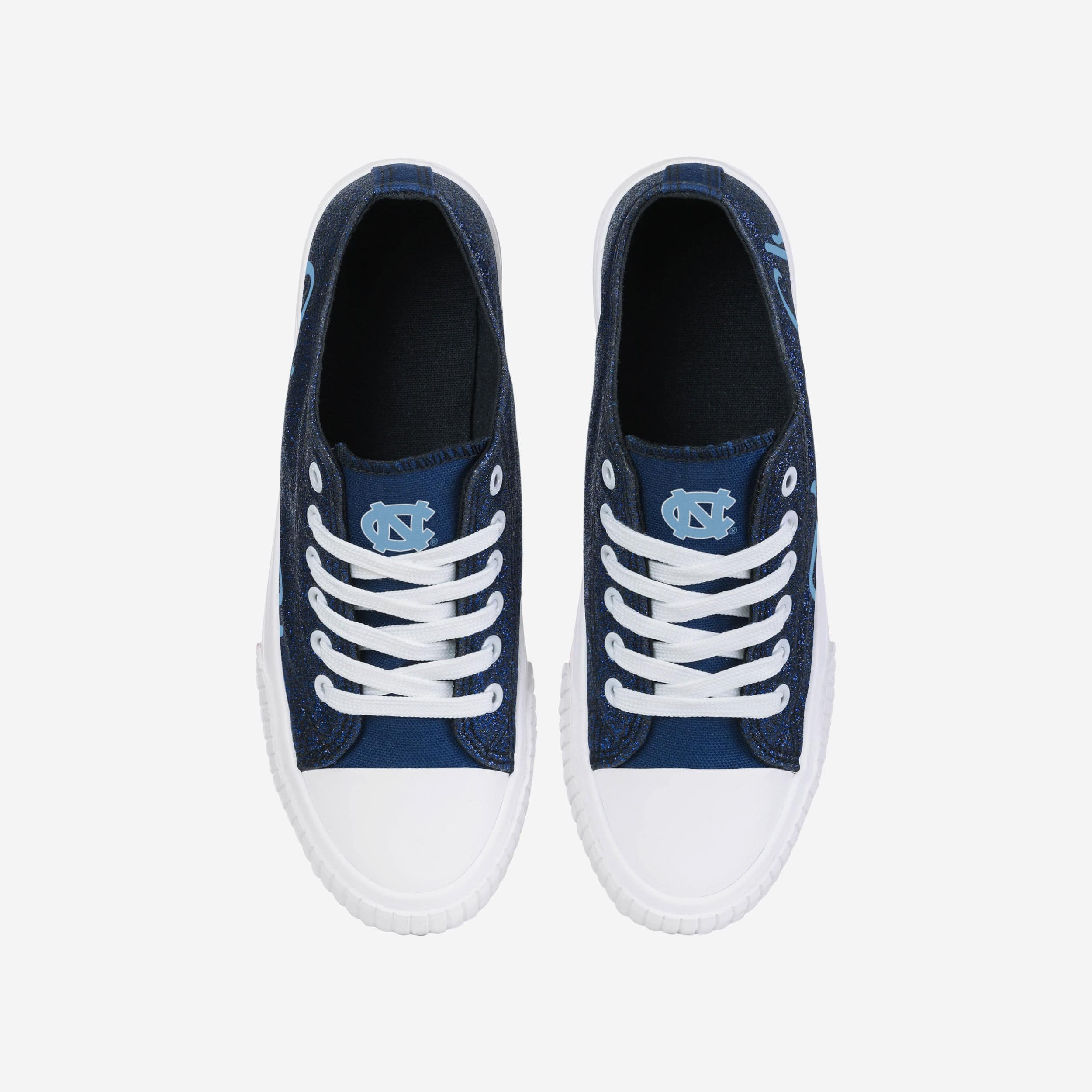 North Carolina Tar Heels Women's Sparkling Color Glitter Low-Top Canvas Shoes