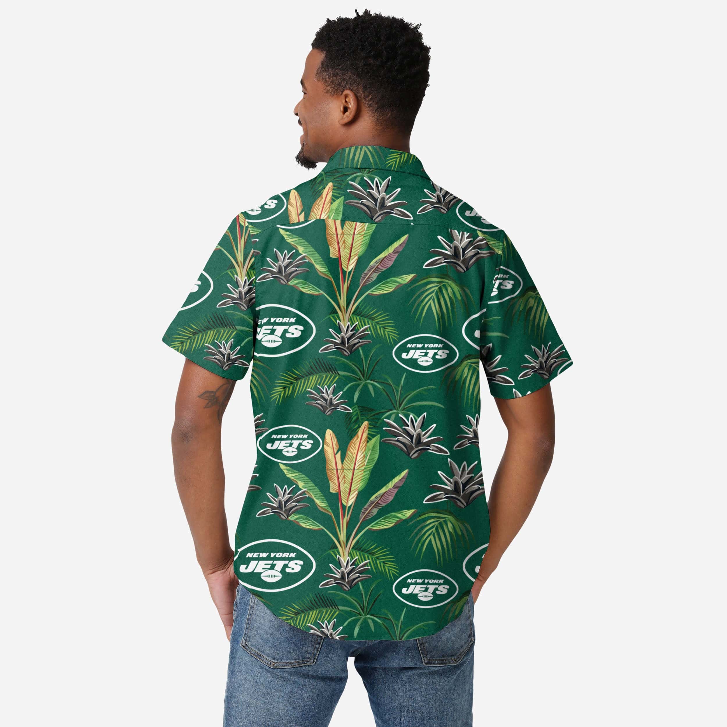 New York Jets Victory Vacation Button-Up Shirt - Show Your Team Spirit!