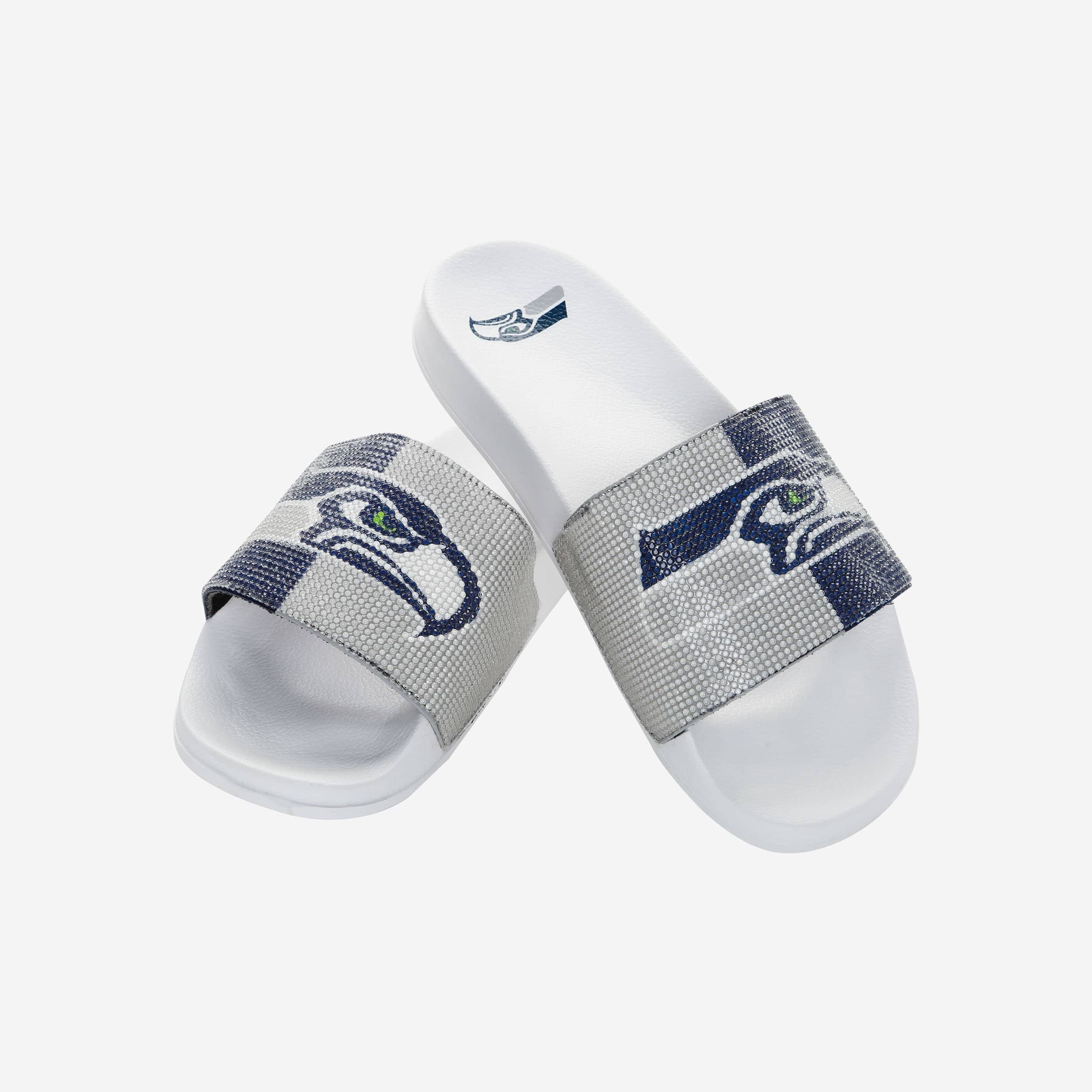 Glamorous Seattle Seahawks Women's Big Logo Shimmer Slides