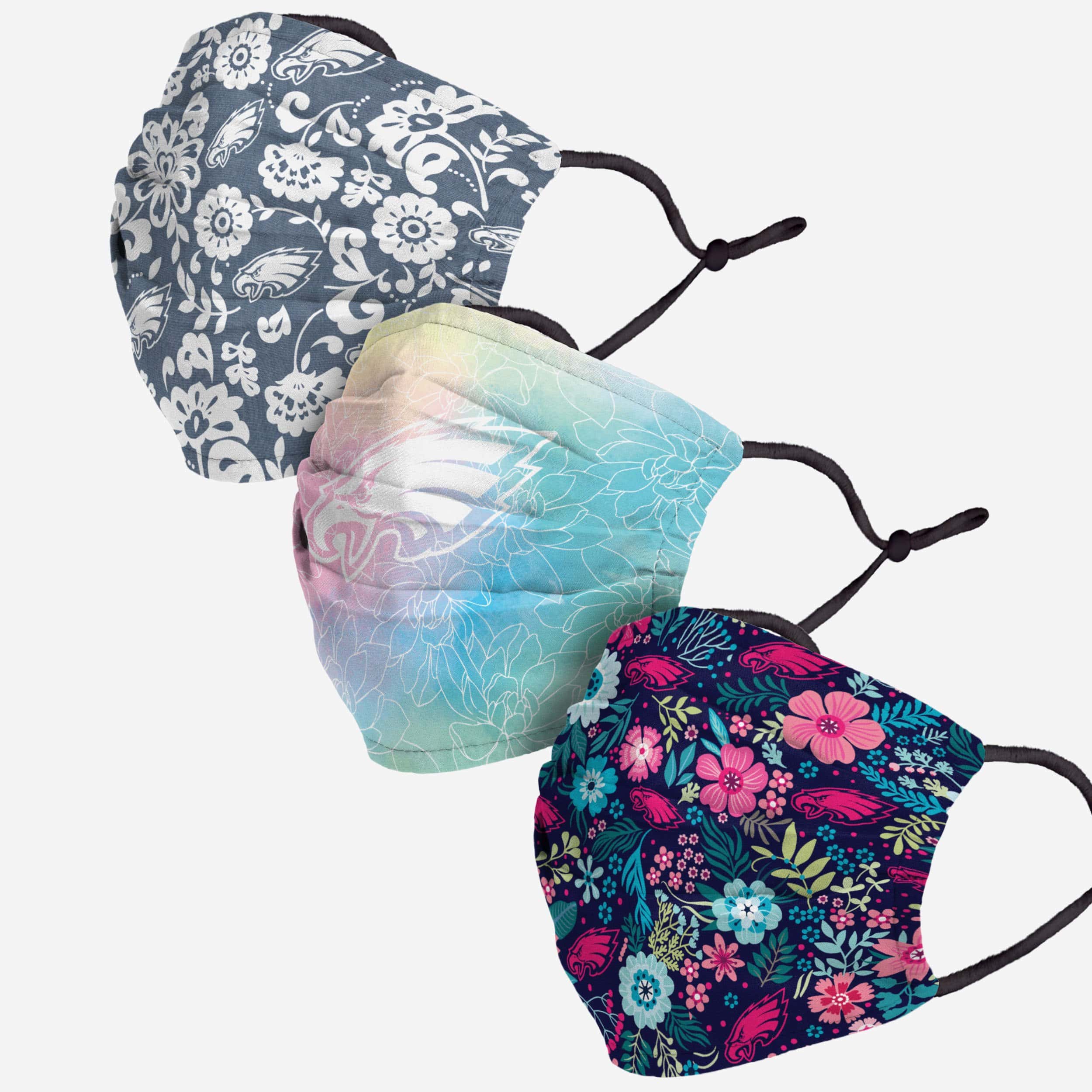 Philadelphia Eagles Spring Flowers 3-Pack Face Cover - Show Your Team Spirit!