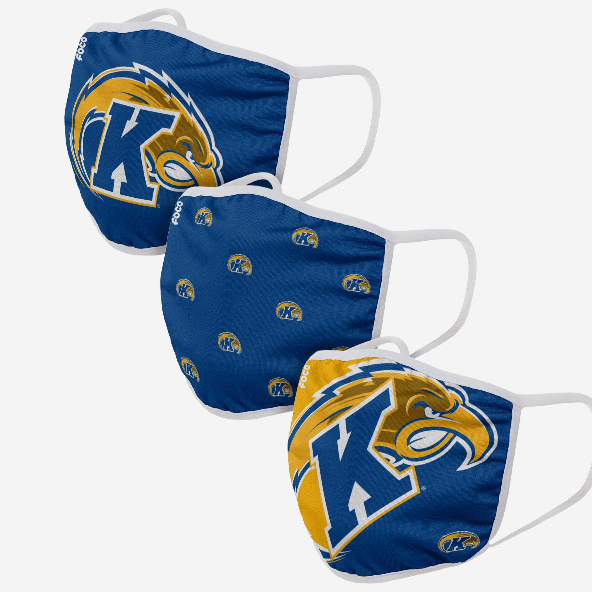 Kent State Golden Flashes 3-Pack Fashion Face Covers - Show Your Team Spirit!