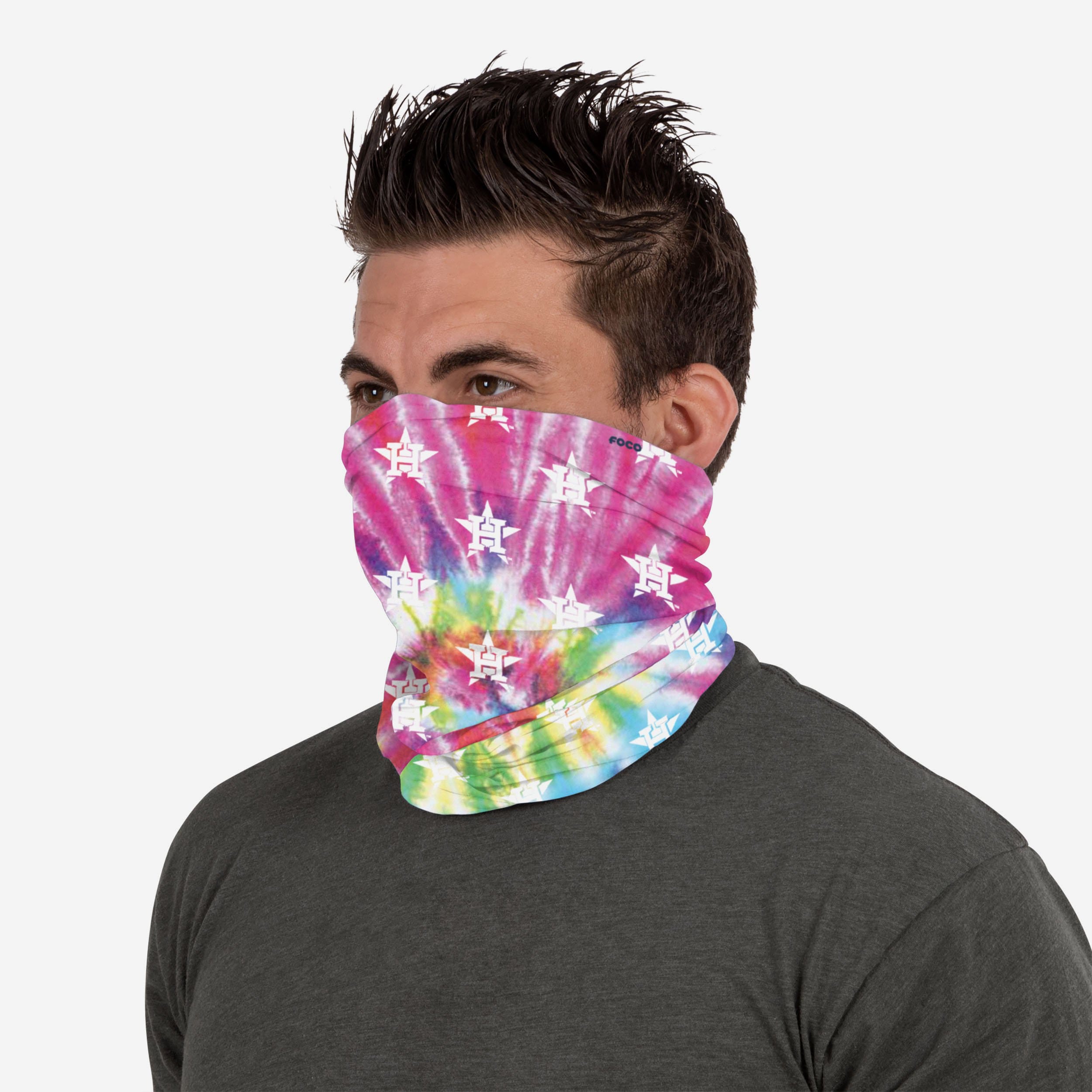 Stunning Houston Astros Pastel Tie - Dye Gaiter Scarf: Represent Your Team in Style!