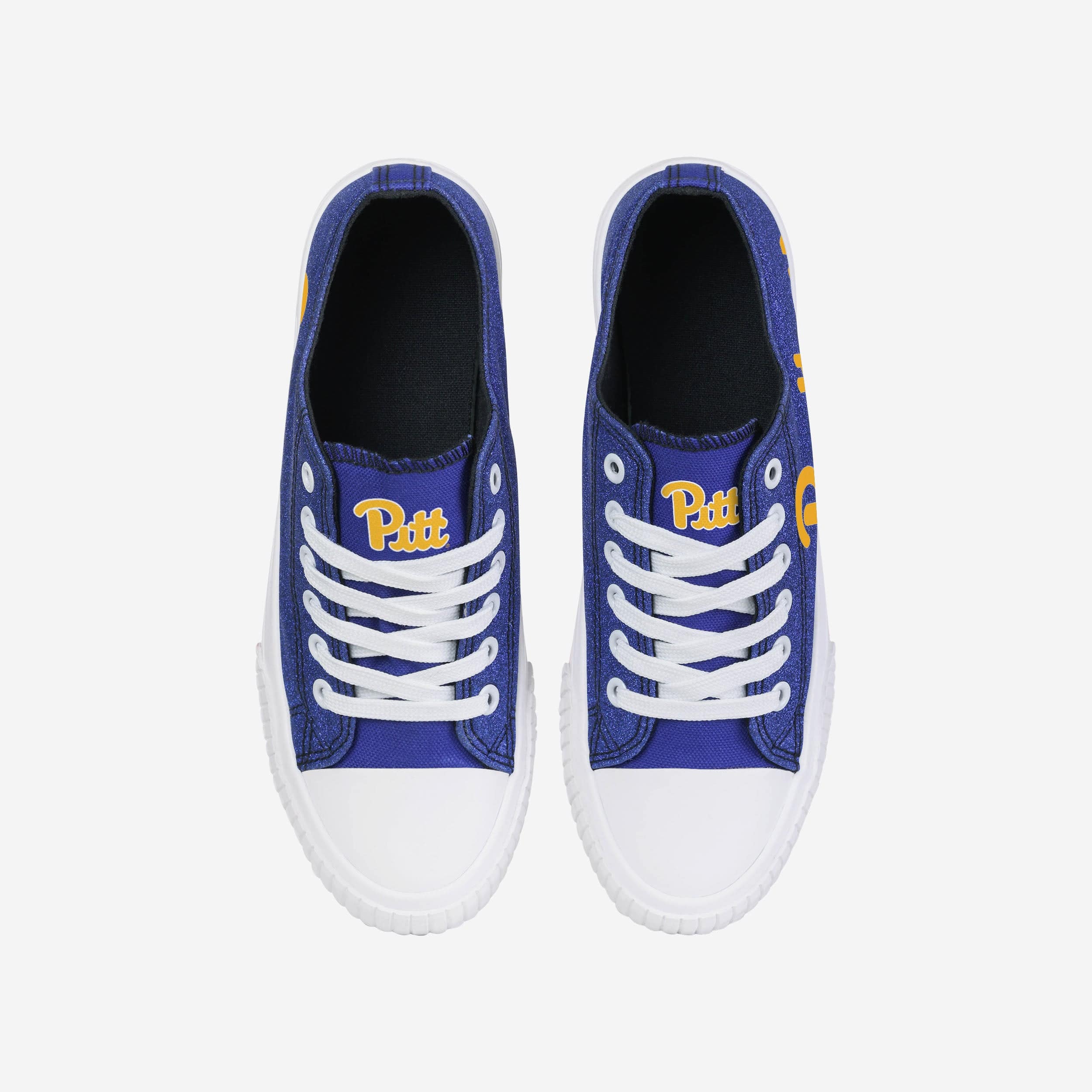 Sparkling Pittsburgh Panthers Women's Glitter Low-Top Canvas Shoes