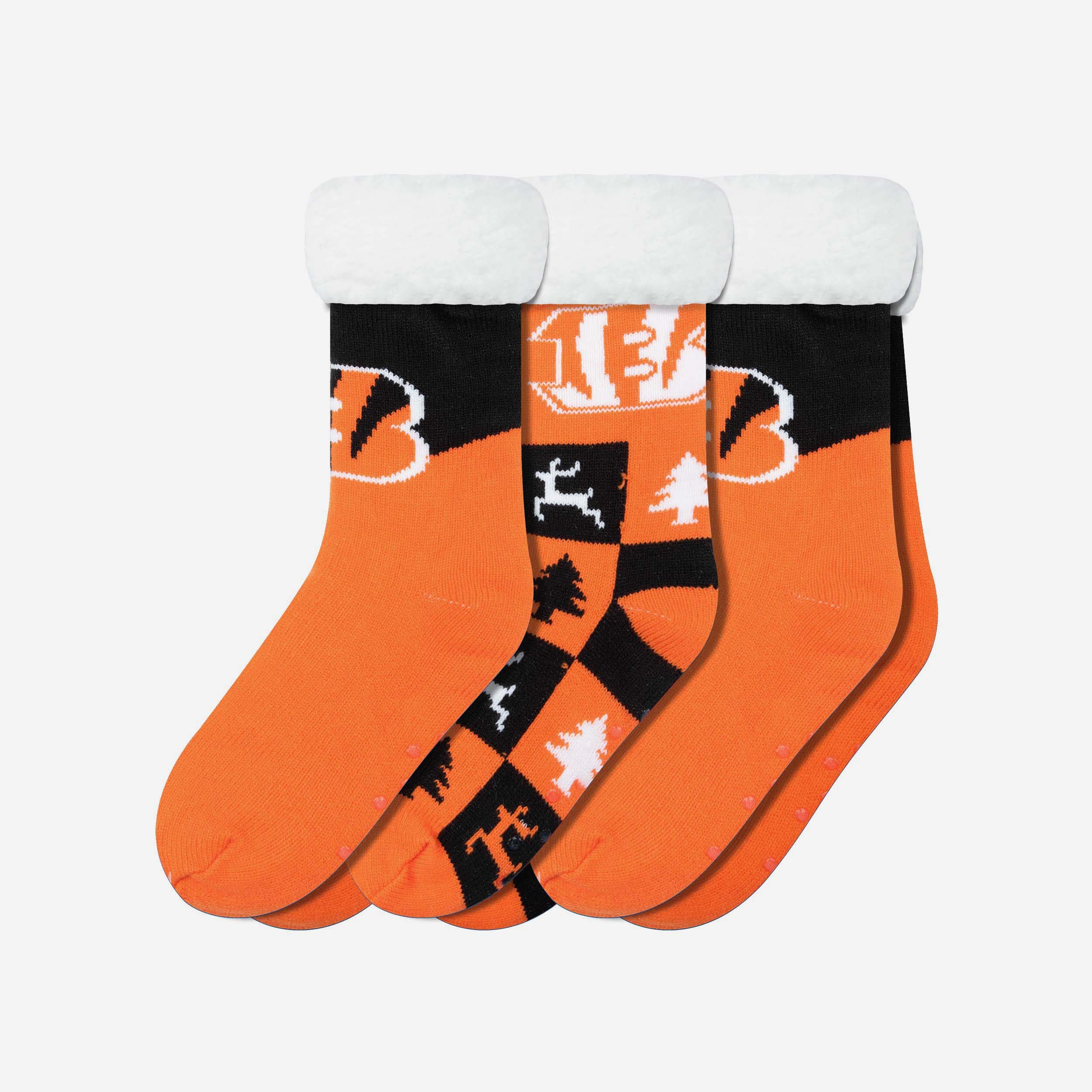 Cincinnati Bengals Women's Fanatic 3-Pack Footy Slipper Socks