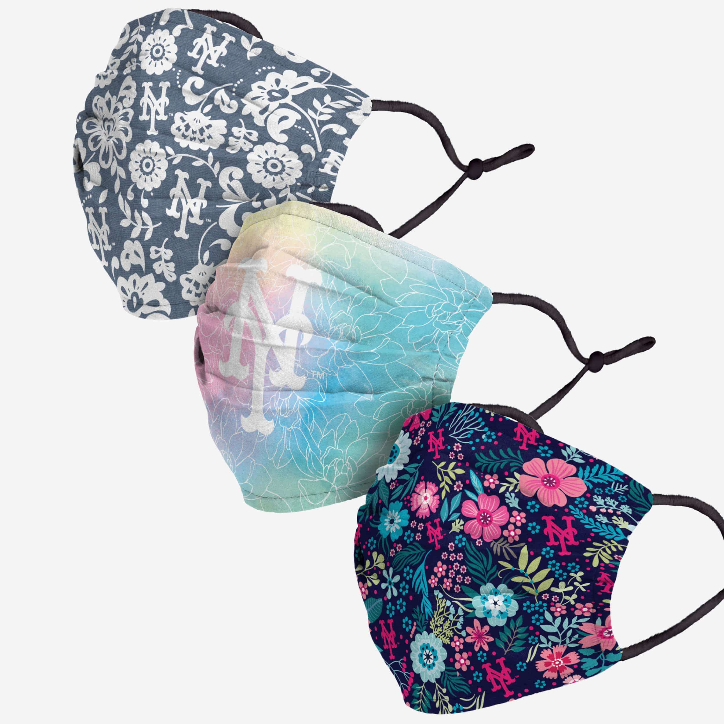 New York Mets Spring Flowers Face Cover 3-Pack - Show Your Team Spirit!