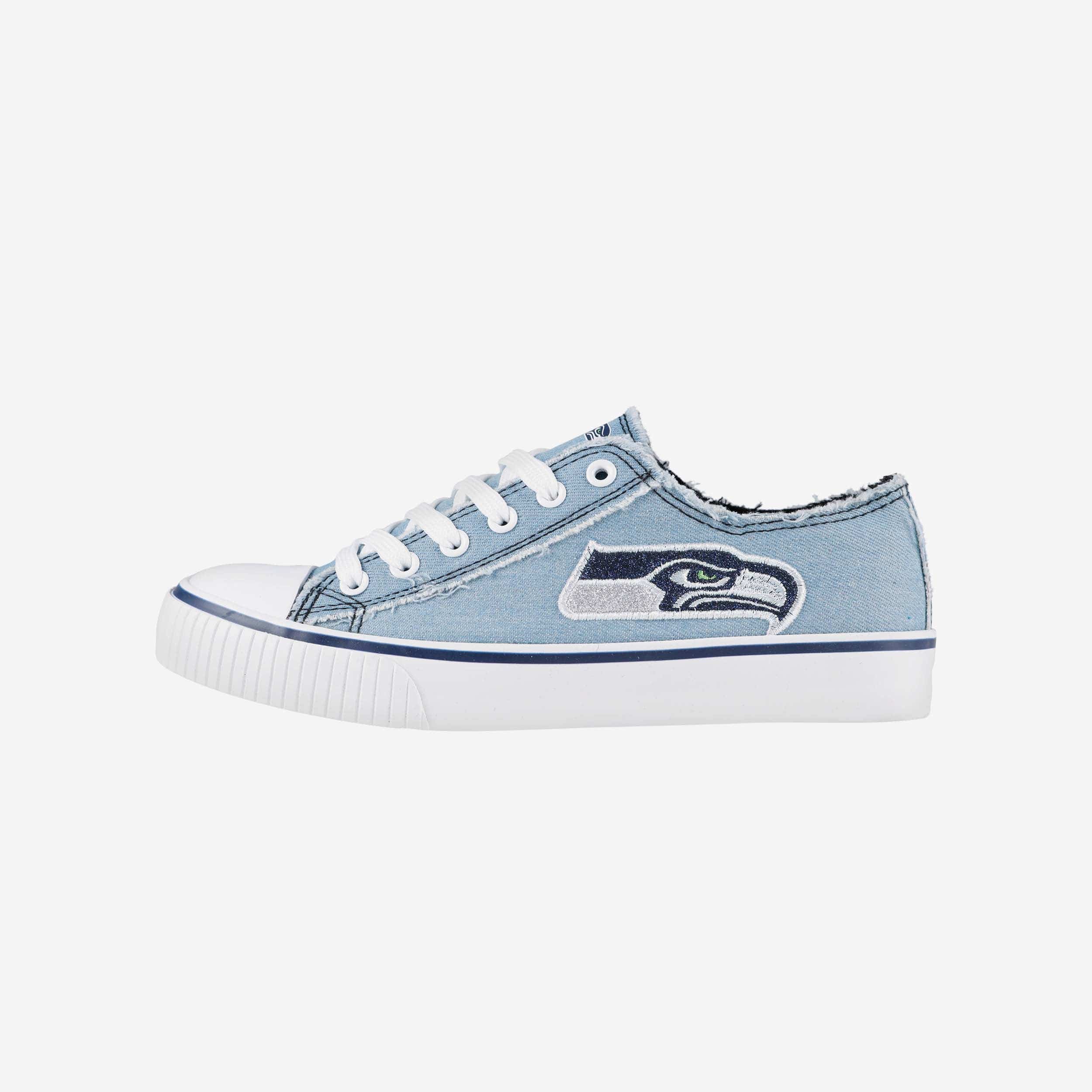 Shining Seattle Seahawks Women's Denim Low-Top Canvas Shoes