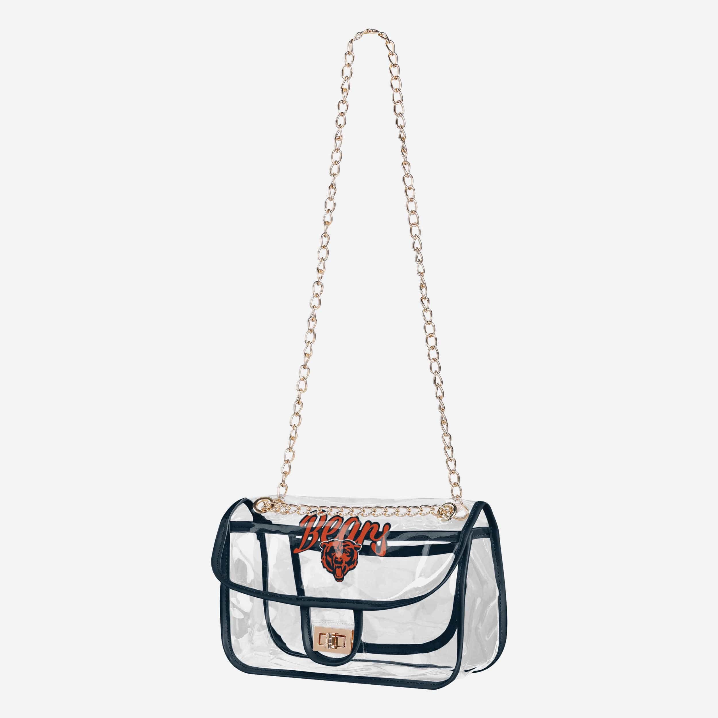 Stunning Chicago Bears Clear Crossbody Chain Bag