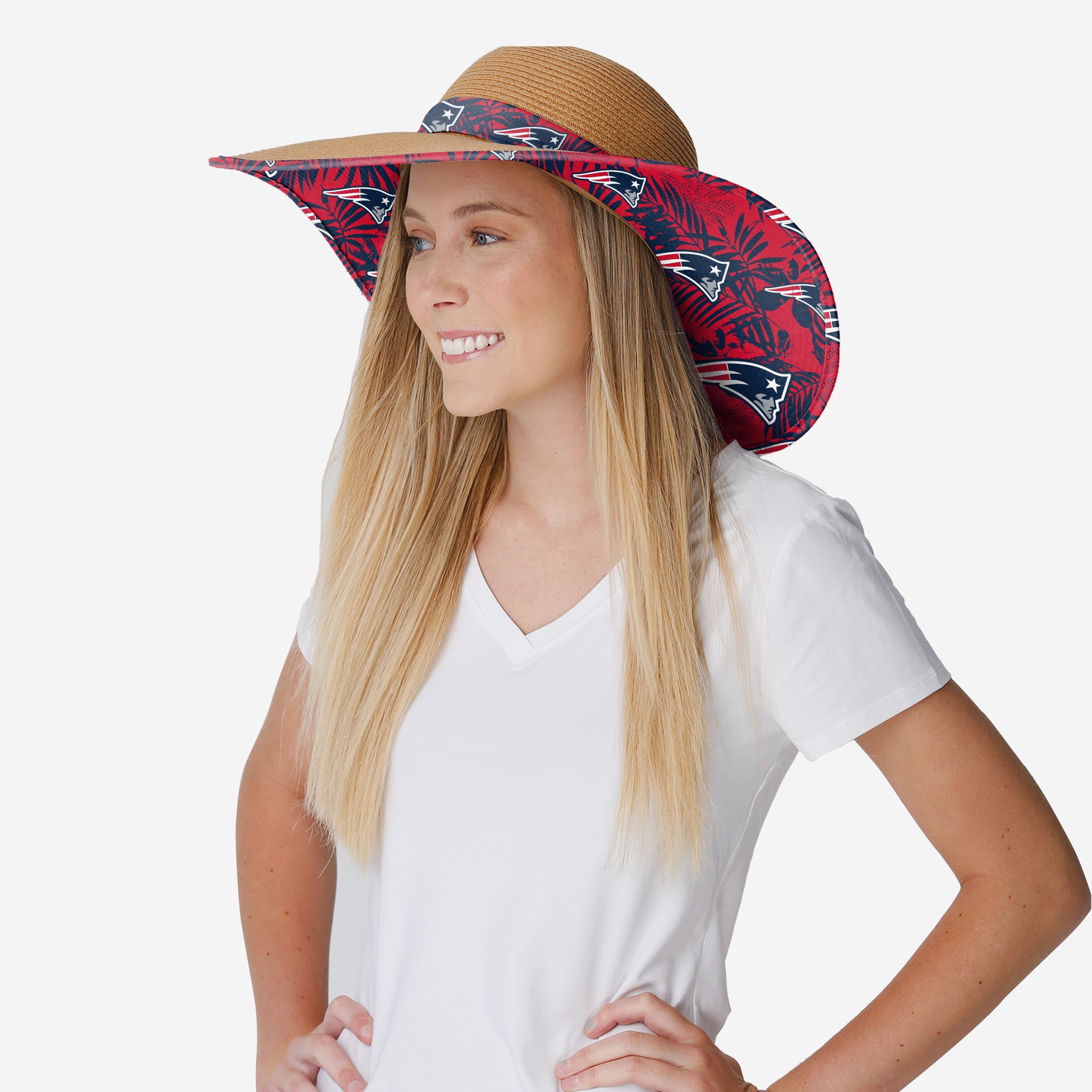 New England Patriots Women's Floral Straw Hat - The Ultimate Summer Fan Accessory