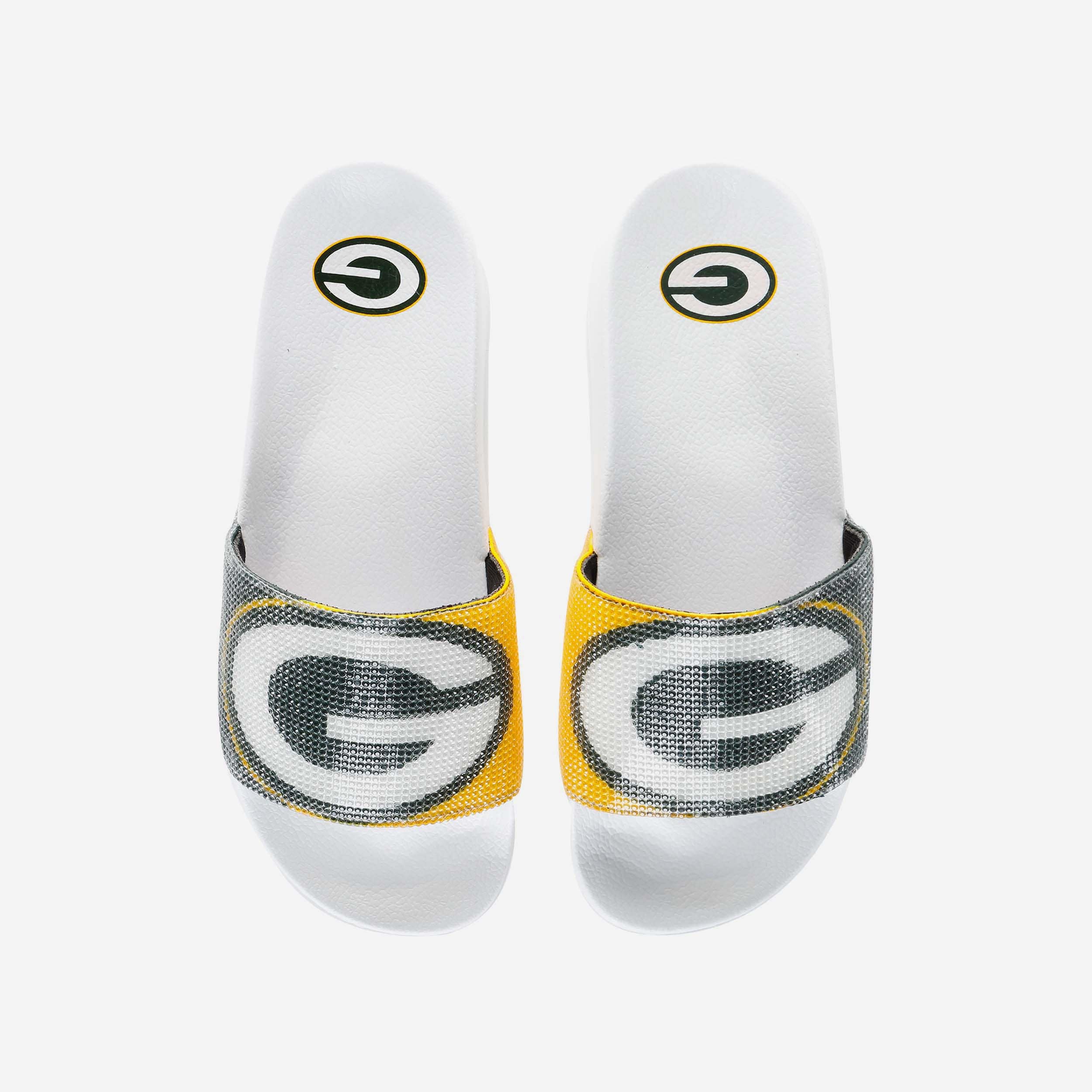 Green Bay Packers Women's Stunning Big Logo Shimmer Slides