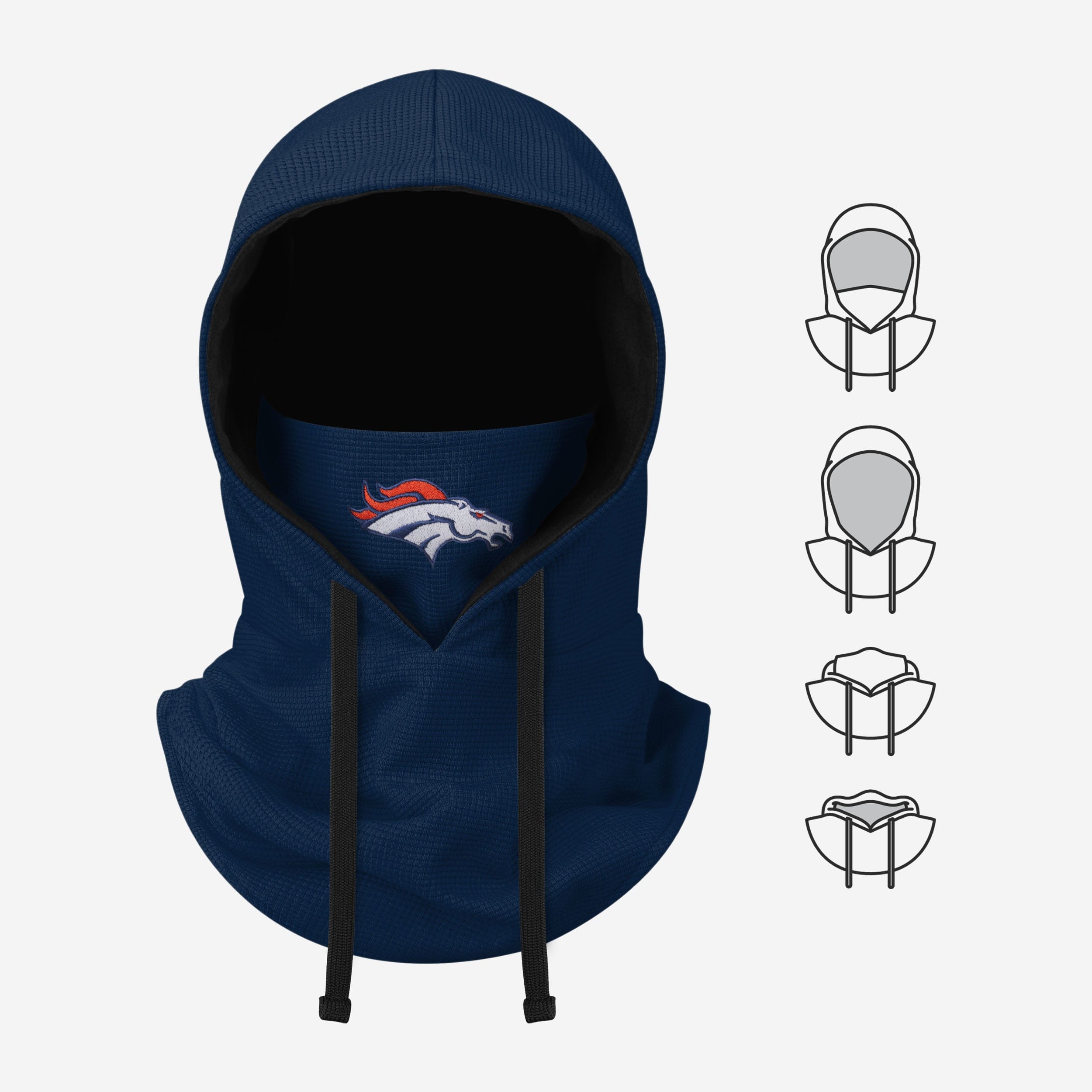 Denver Broncos Waffle Drawstring Hooded Gaiter - The Ultimate Cold-Weather Essential
