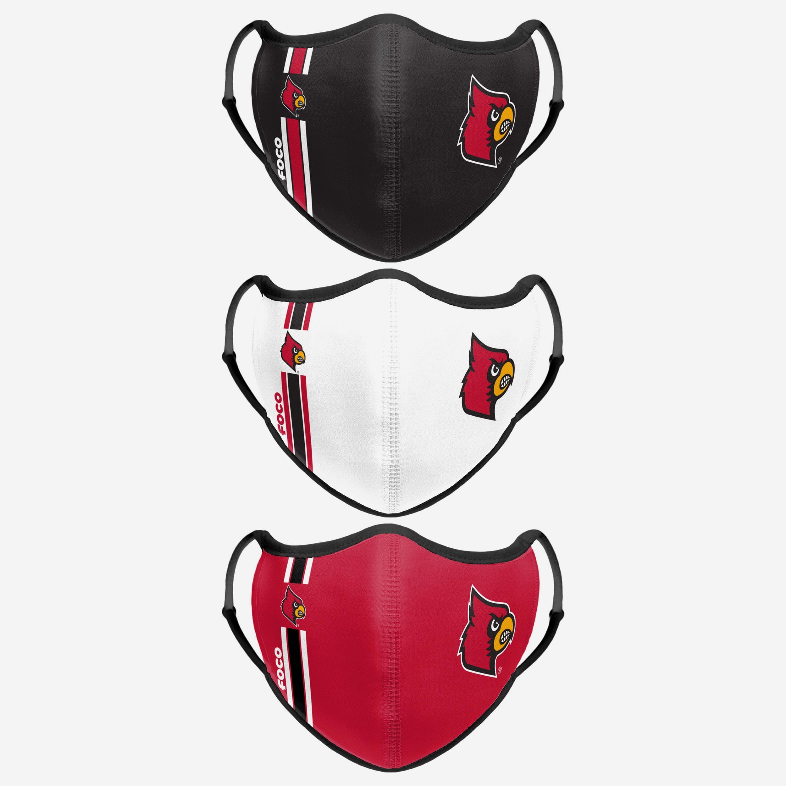 Louisville Cardinals Sporty 3-Pack Face Covers - Show Your Team Spirit!