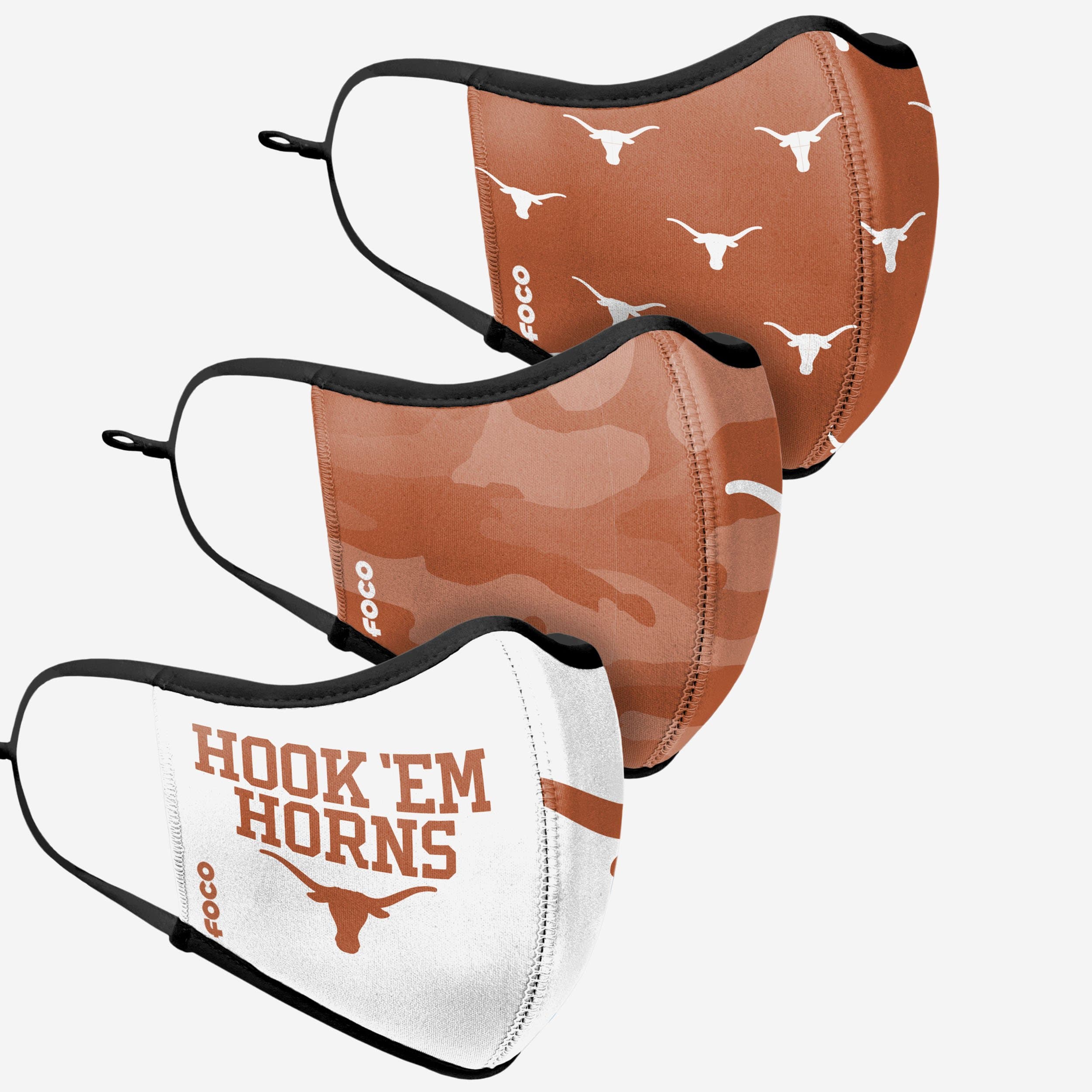 Texas Longhorns Thematic Sport 3-Pack Face Covers - Show Your Team Spirit!