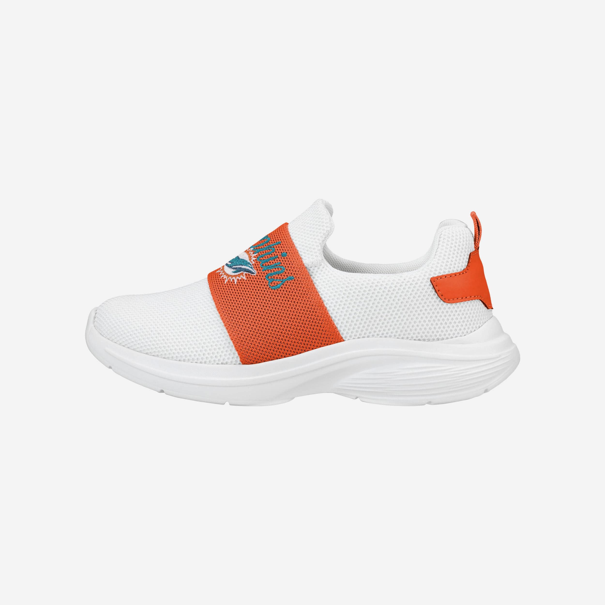 Miami Dolphins Women's Stylish White Slip-On Sneakers