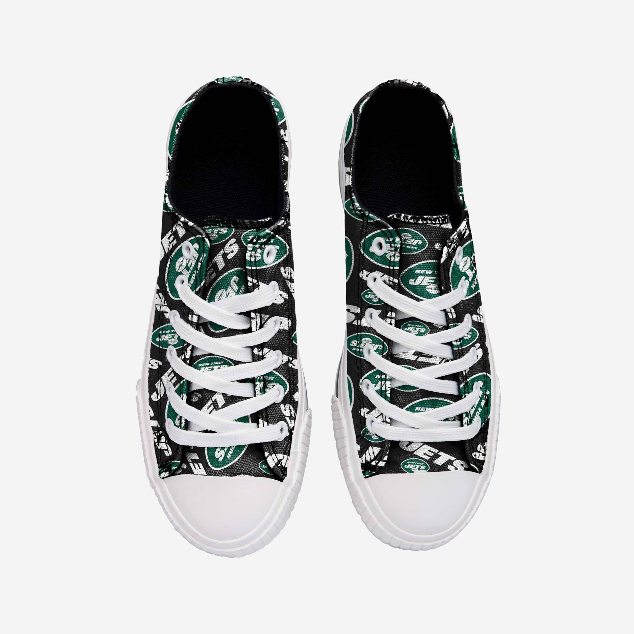 New York Jets Women's Stylish Low-Top Repeat Print Canvas Shoes