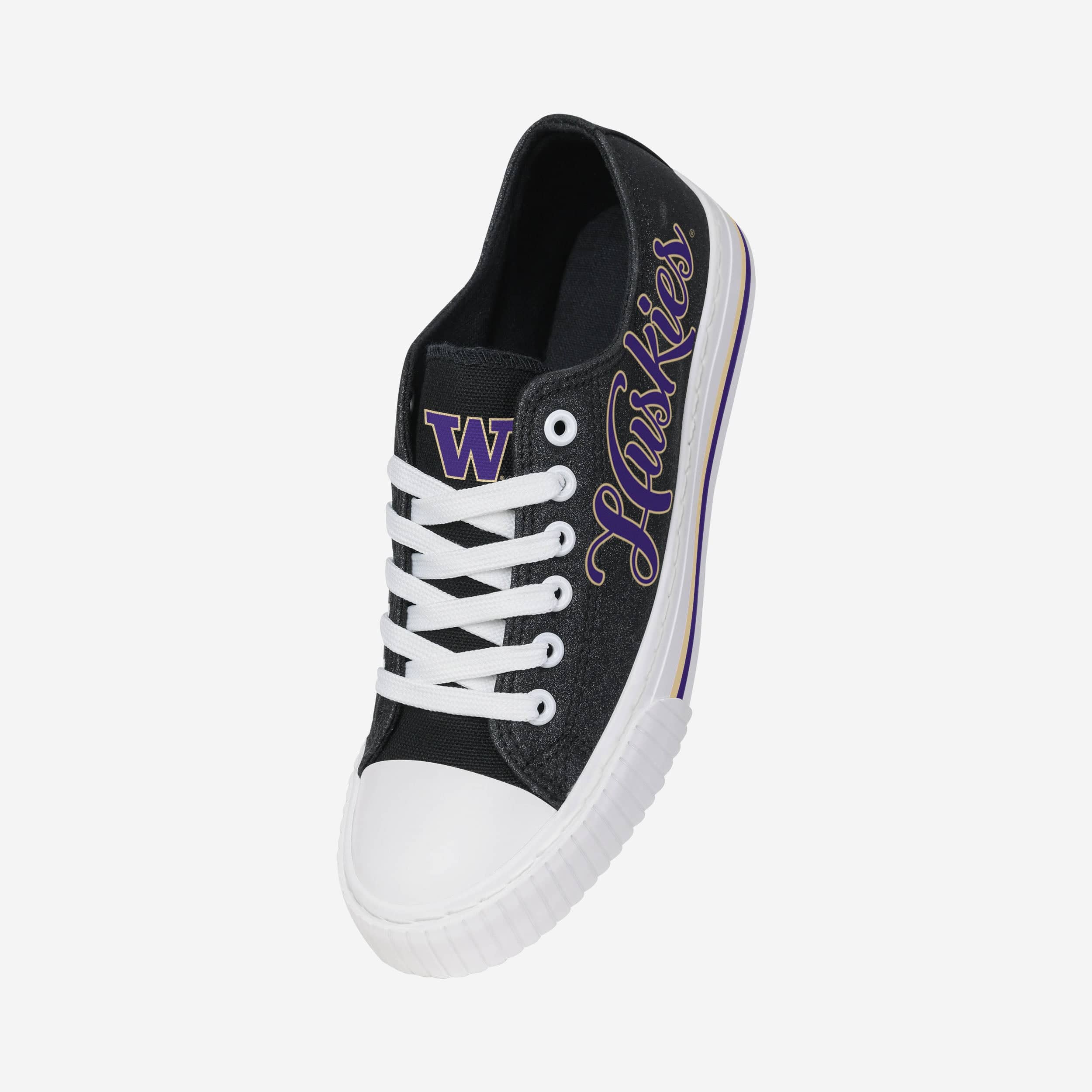 Washington Huskies Women's Sparkling Color Glitter Low-Top Canvas Shoes