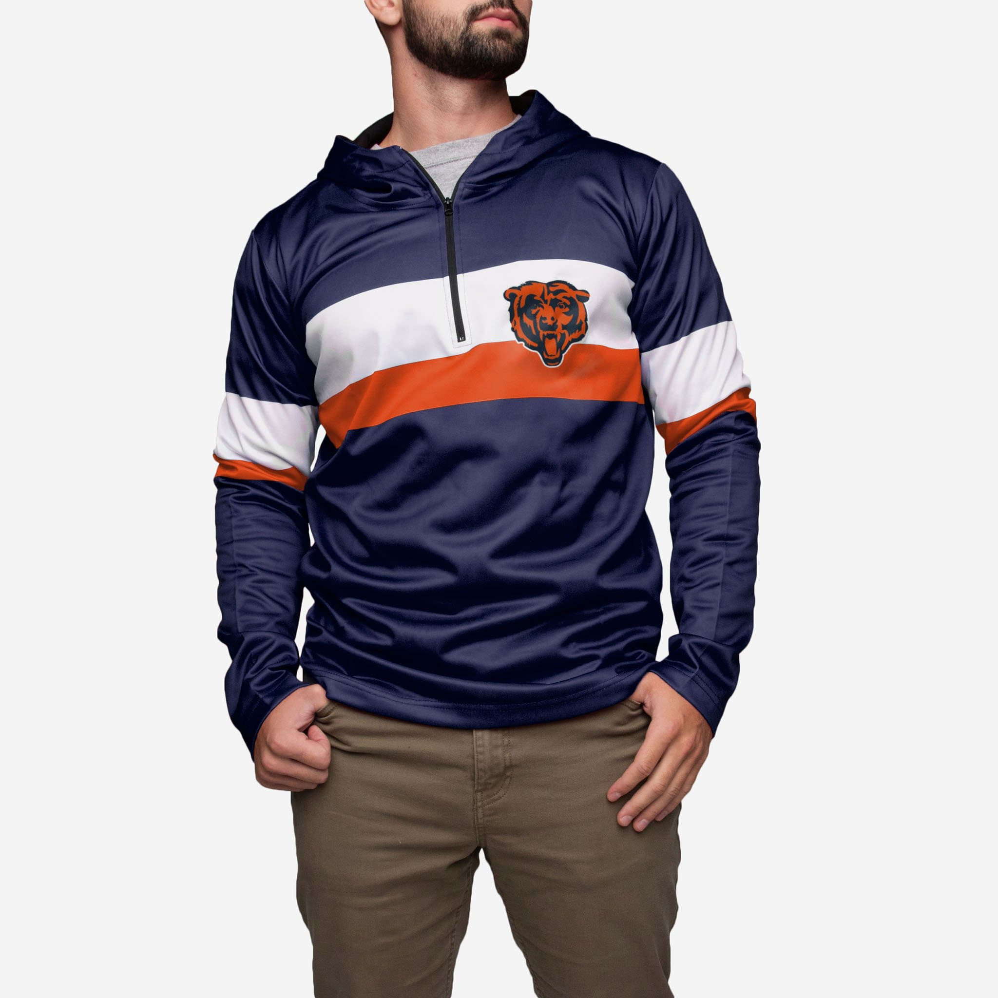 Hot Chicago Bears Quarter Zip Hoodie - A Must - Have for Fans!